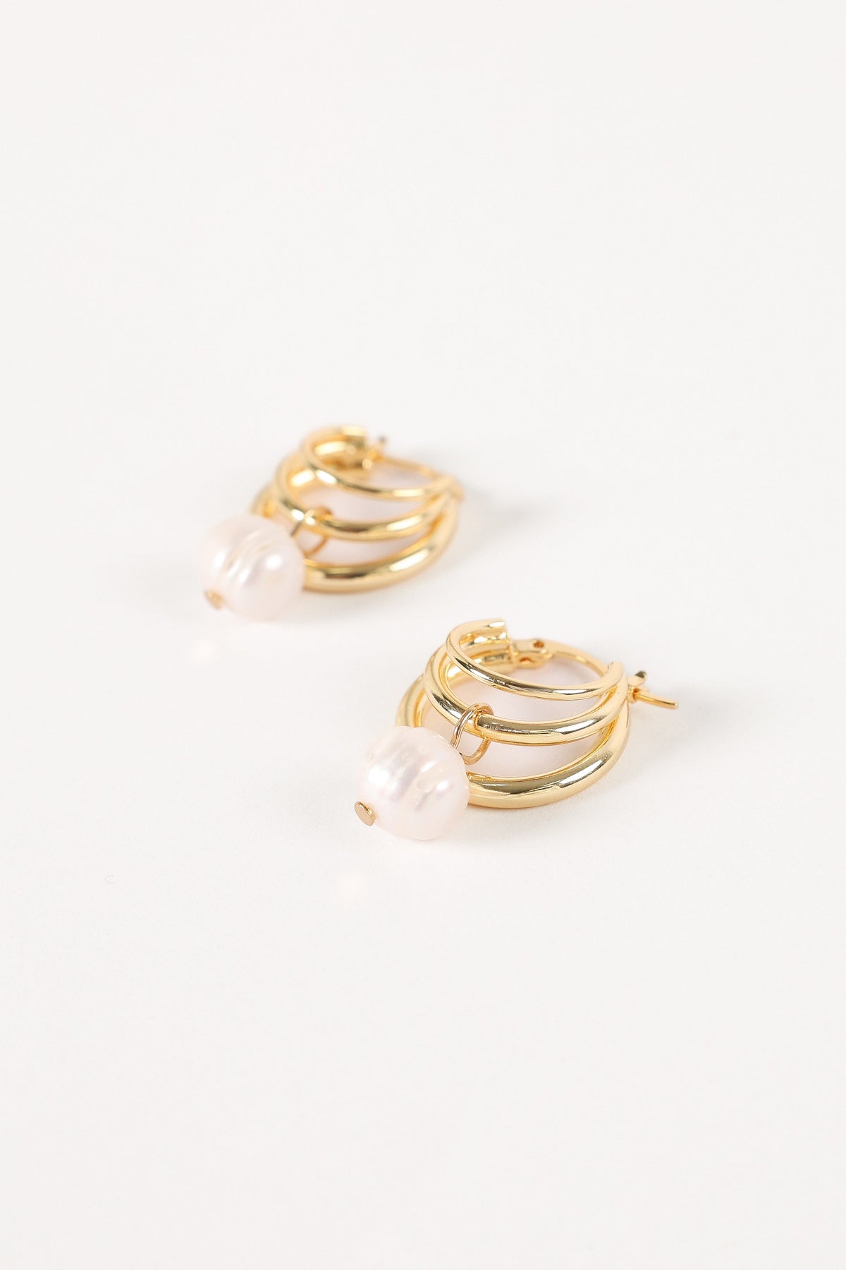 Bernyce Hoop Pear Earrings in Gold – view 4 of 5