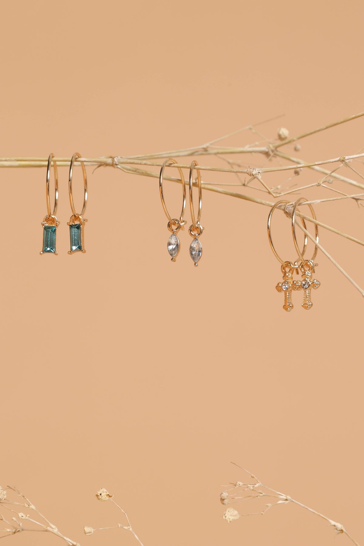 Charlotte Drop Hoop Earrings 3 Pack in Multi – view 1 of 7