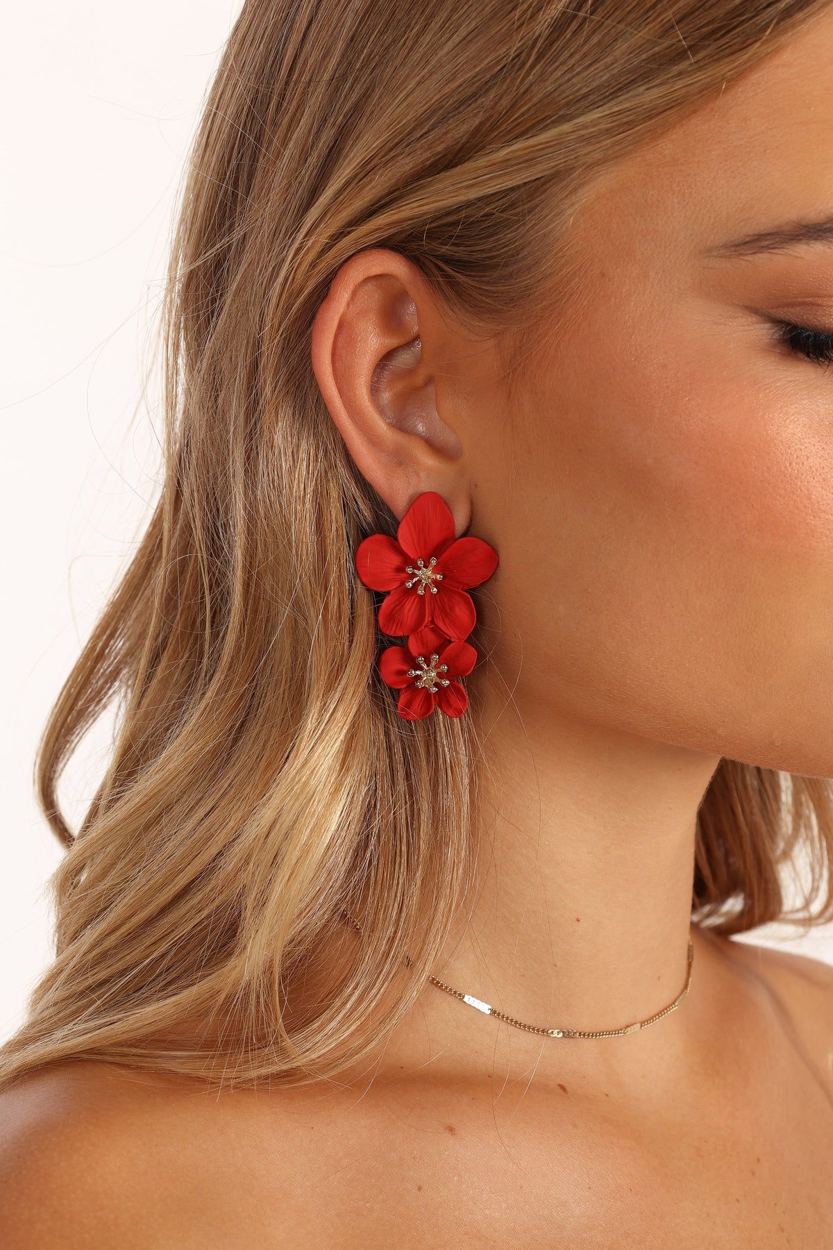 Claret Statement Earrings in Red – view 2 of 4