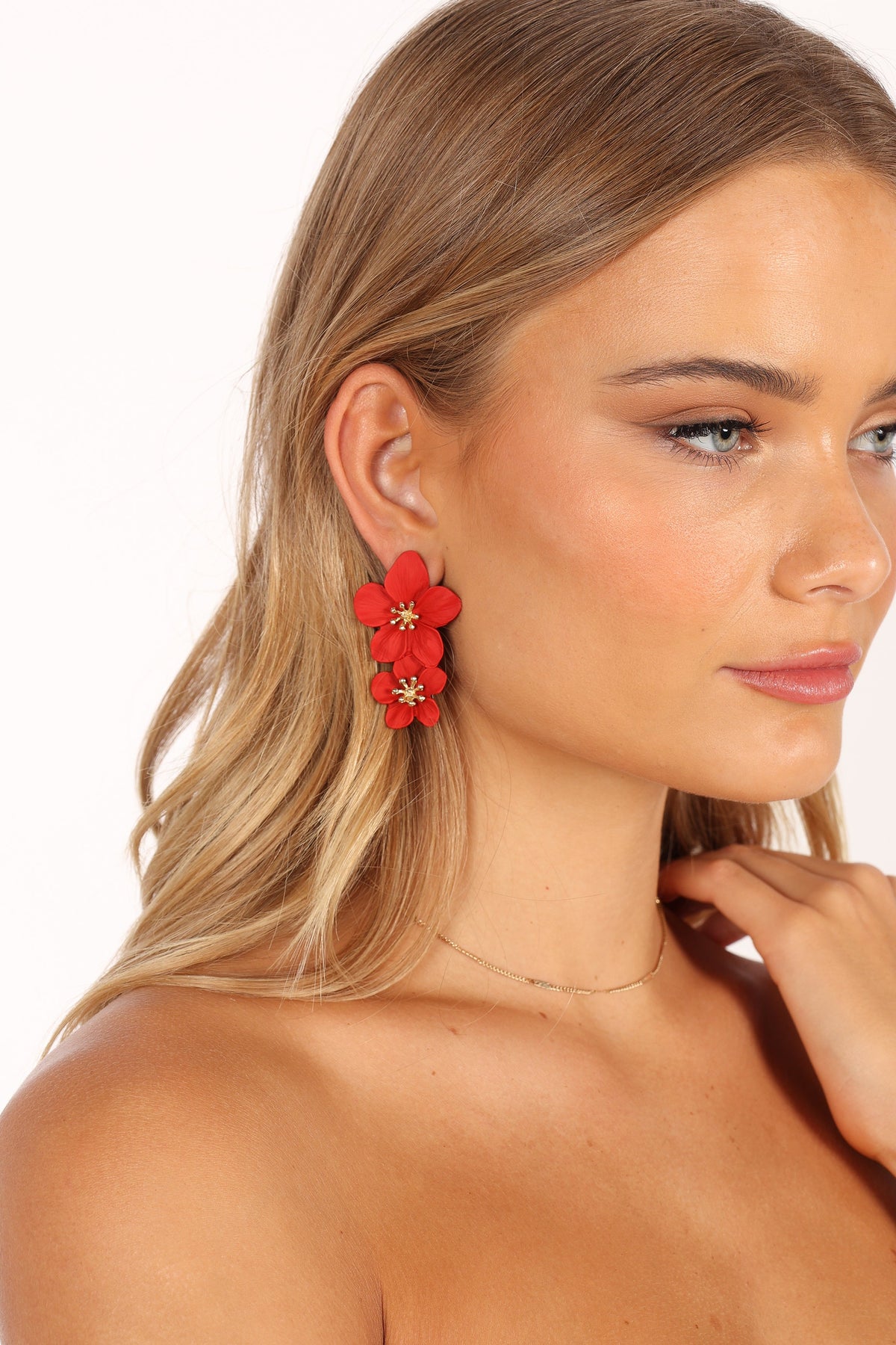 Claret Statement Earrings in Red – view 4 of 4