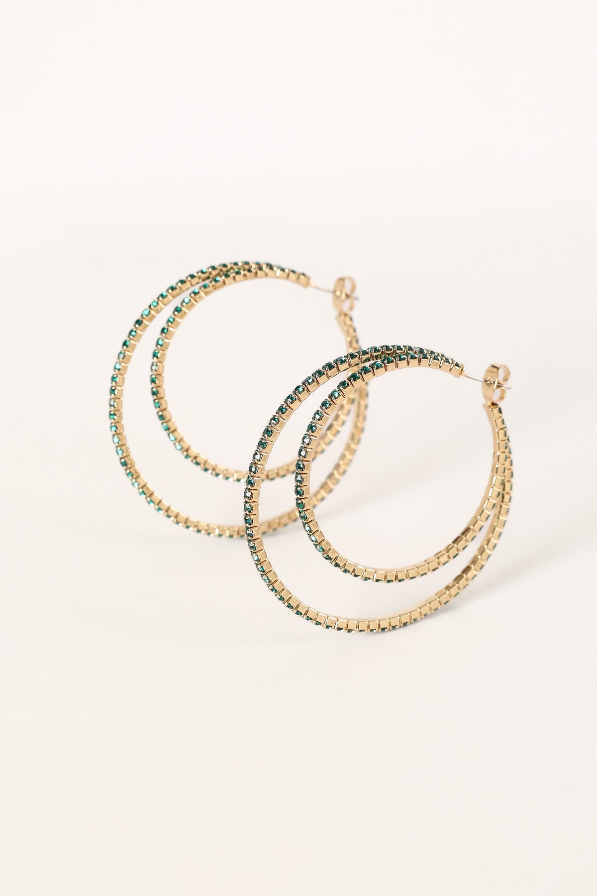 Dancer Double Hoop Earrings in Green – view 2 of 2