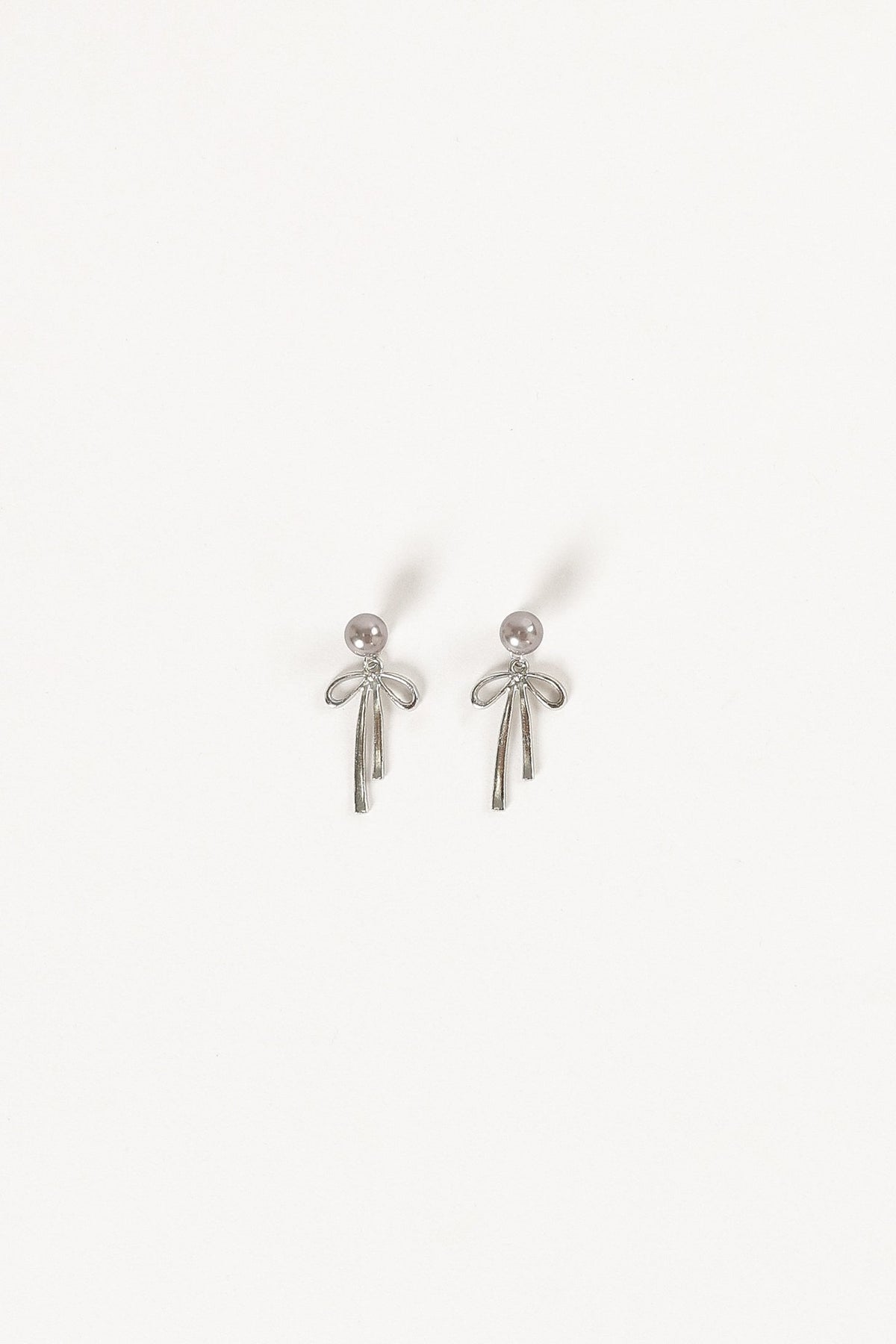 Elena Bow Earrings in Silver – view 2 of 2