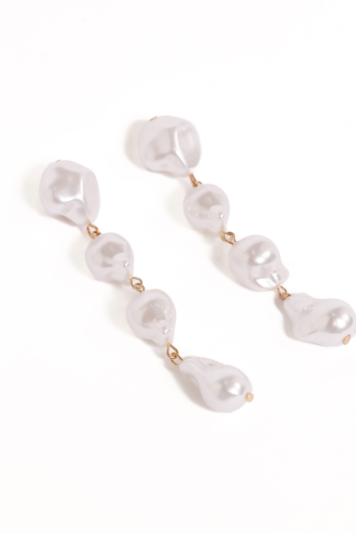 Elyse Drop Earrings in Pearl – view 3 of 4