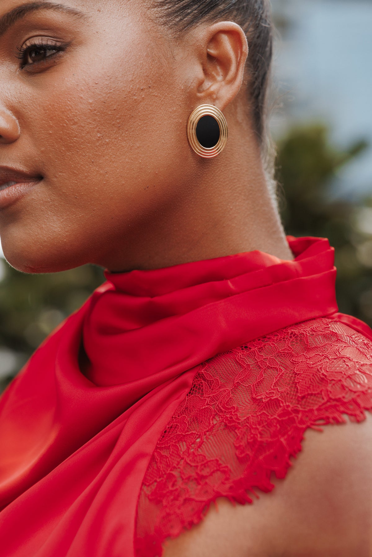 Francine Earrings in Black/Gold – view 1 of 5