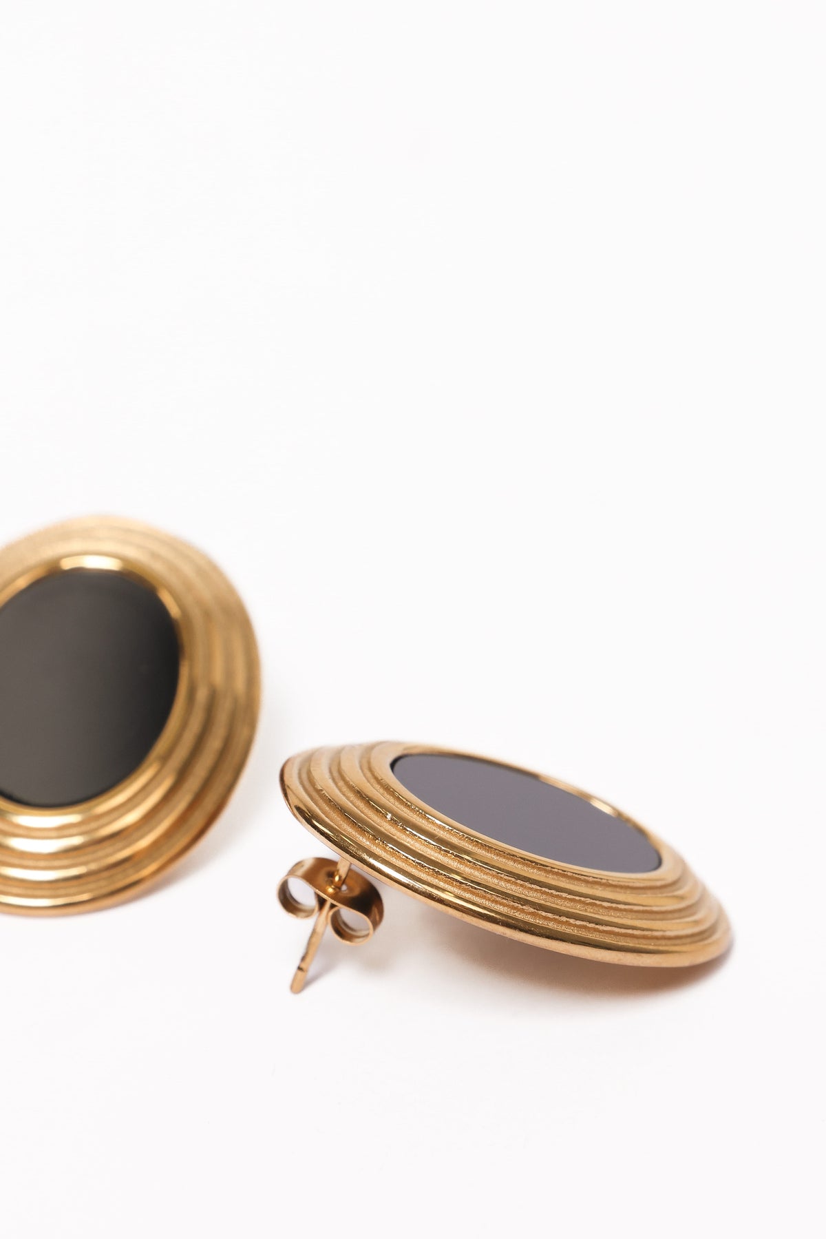 Francine Earrings in Black/Gold – view 4 of 5