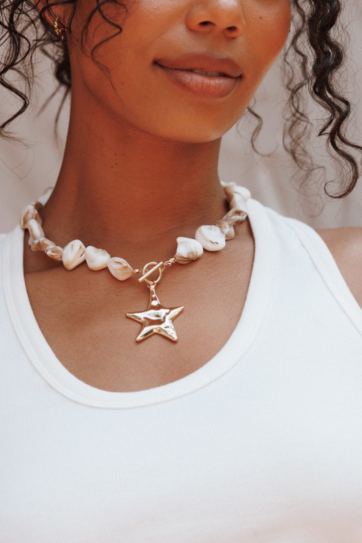 Gabbie Star Necklace in Pearl/Gold – view 1 of 3