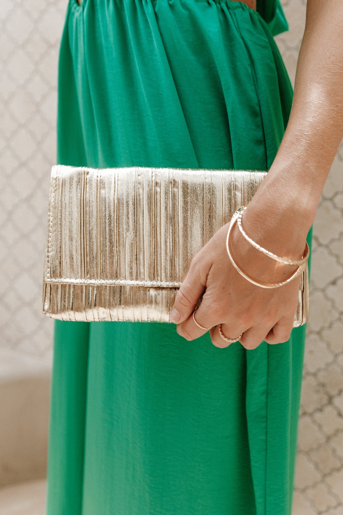 Gemma Ruched Clutch in Gold – view 1 of 4