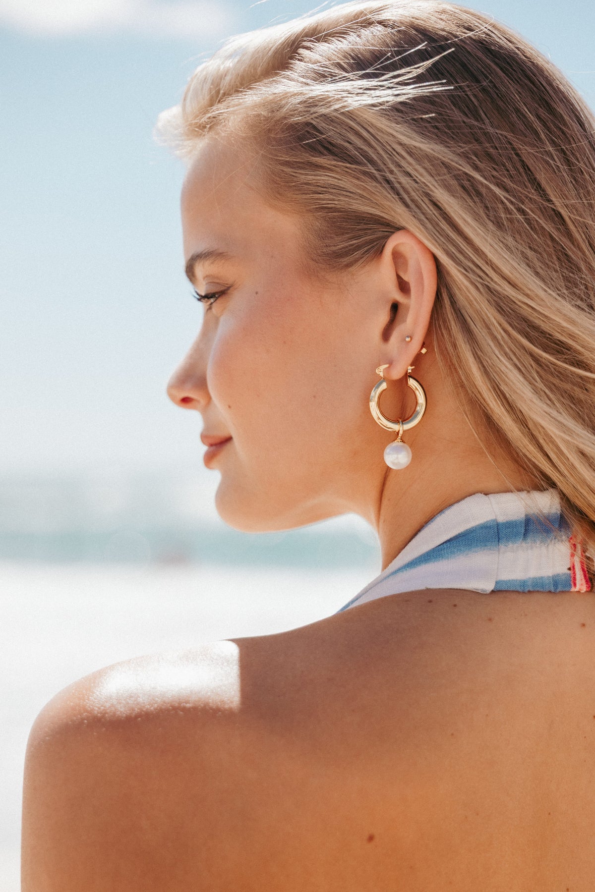 Geneva Earrings in Gold/Pearl – view 1 of 4