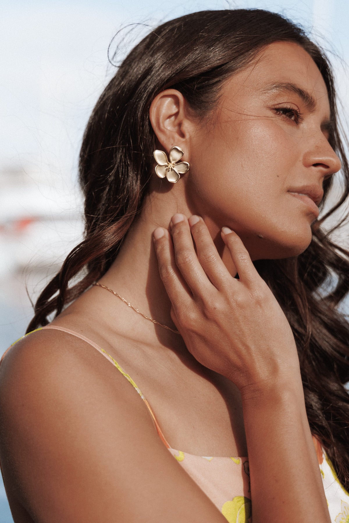 Gisella Flower Earrings in Gold – view 1 of 2