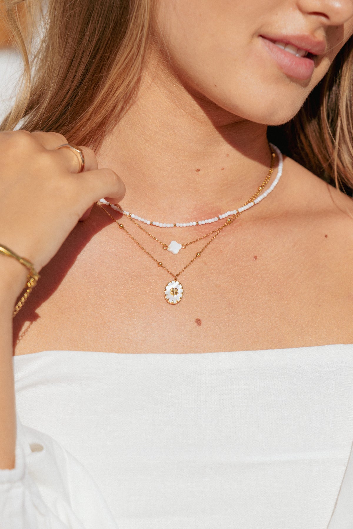 Goldie Necklace in Gold/White – view 1 of 4