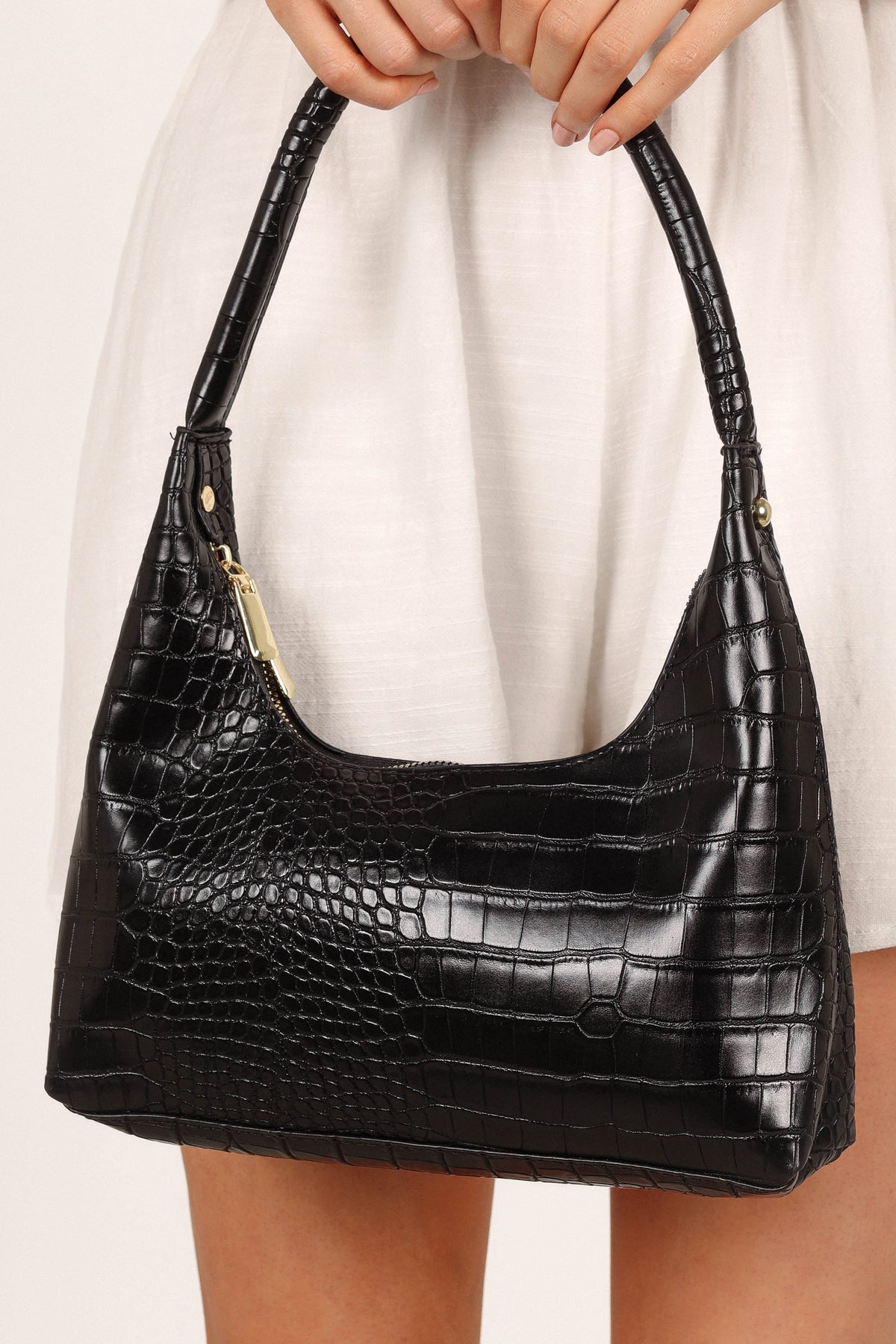 Hunter Shoulder Bag in Black Croc – view 2 of 3