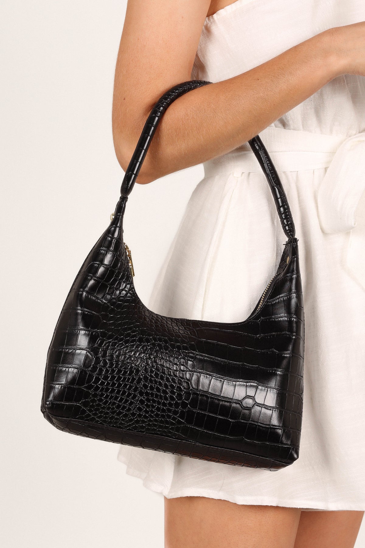Hunter Shoulder Bag in Black Croc – view 1 of 3