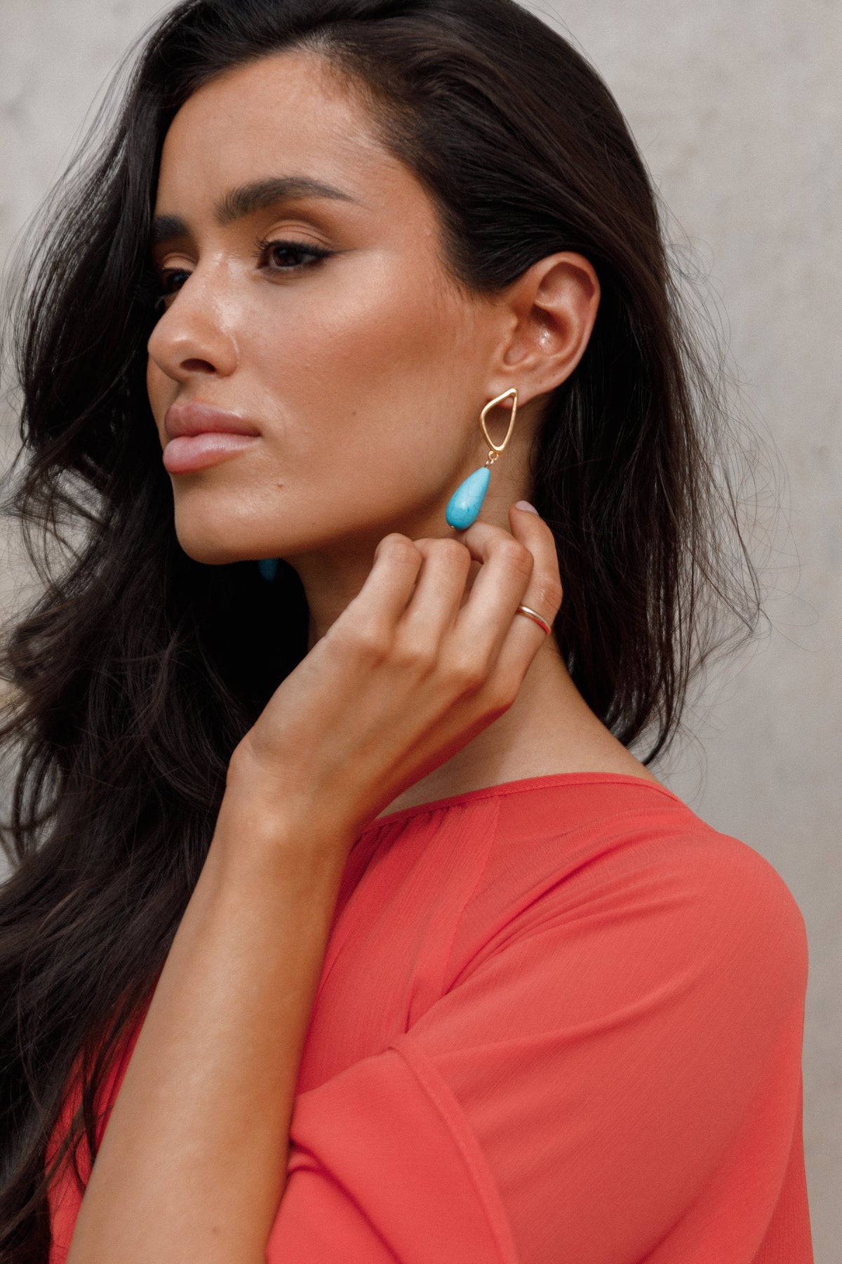 Isabella Turquoise Earrings in Gold – view 1 of 4