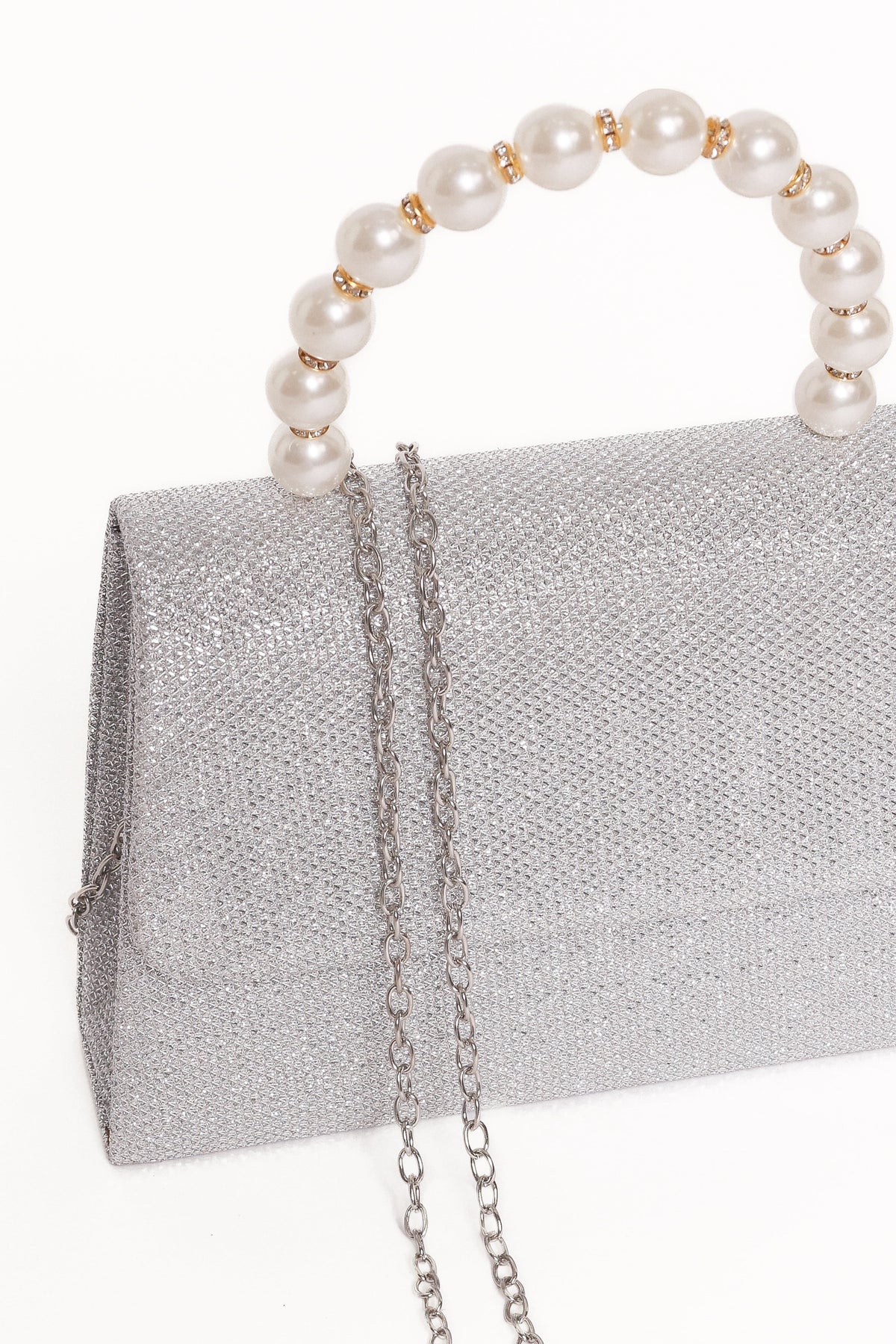Jenn Embellished Bag in Champagne/Pearl – view 3 of 3