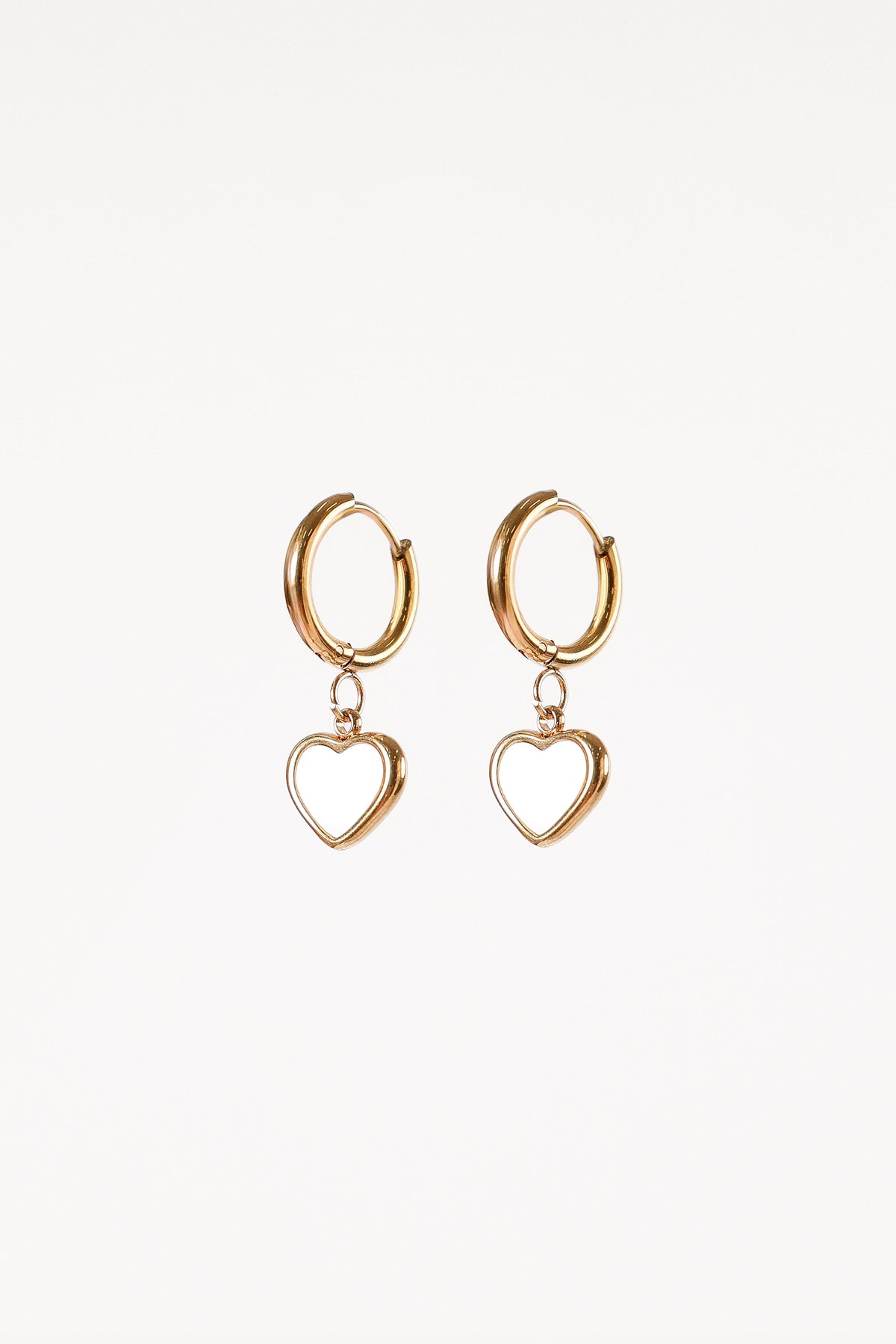 Joree Heart Hoop Earrings in Gold – view 1 of 2