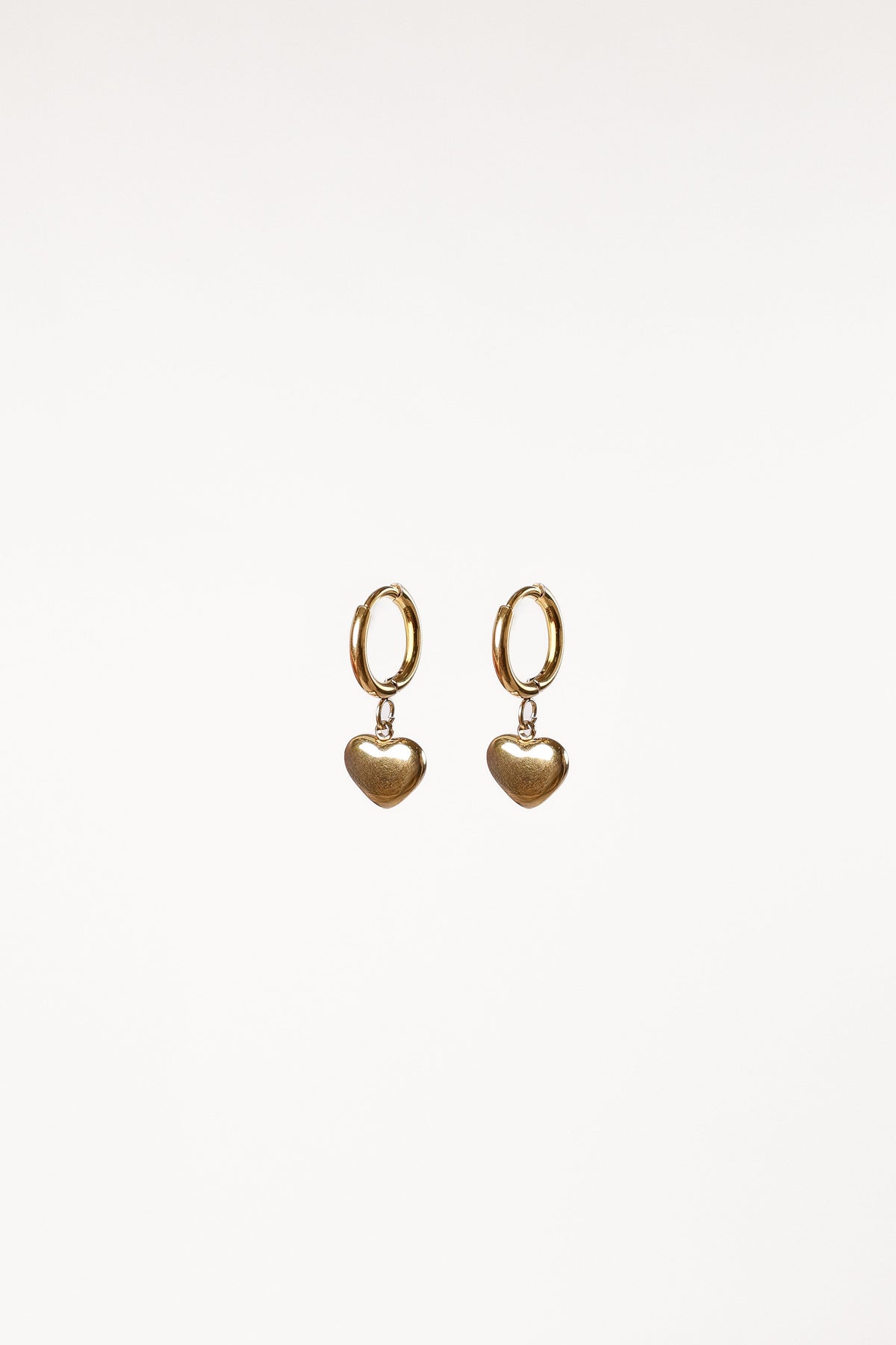 Joree Heart Hoop Earrings in Gold – view 2 of 2