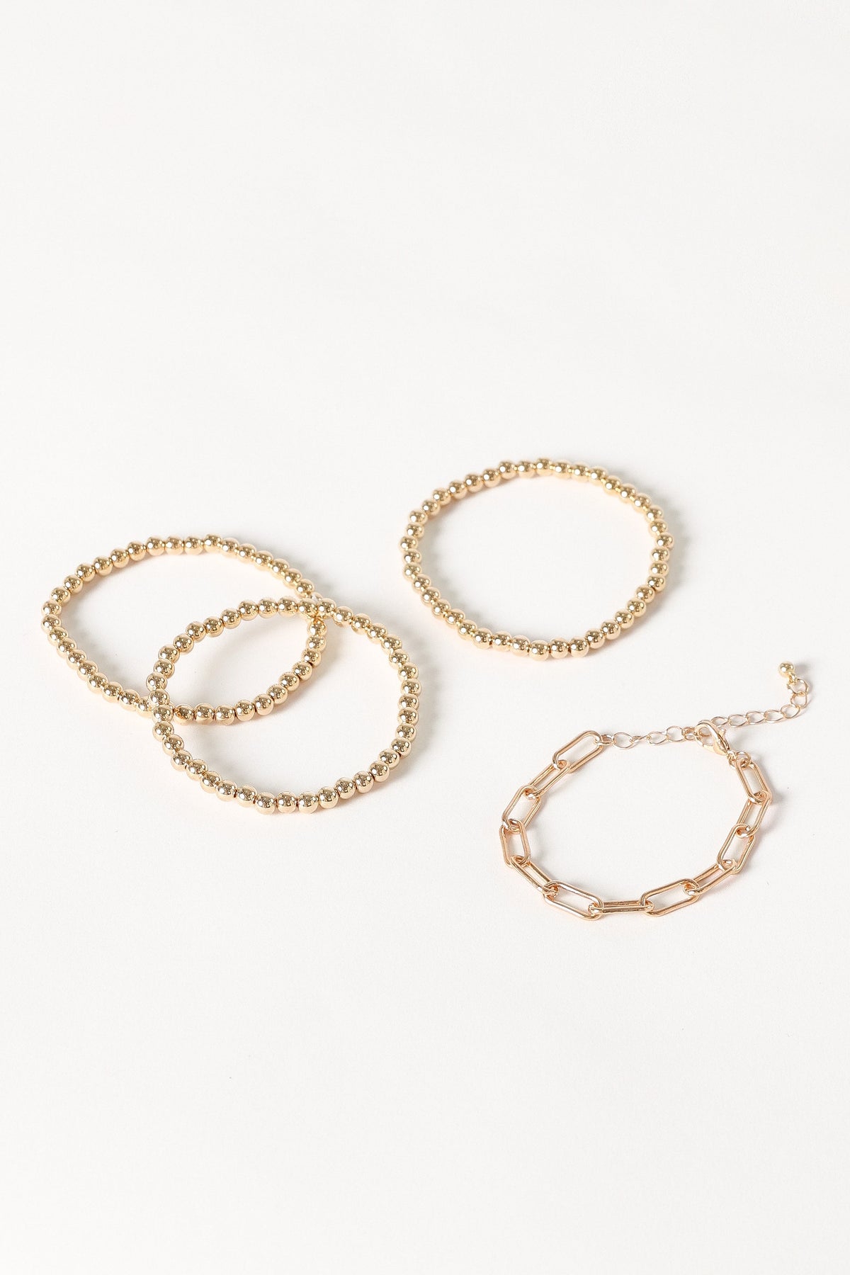 Kaleigh Stacked Bracelets in Gold – view 1 of 2