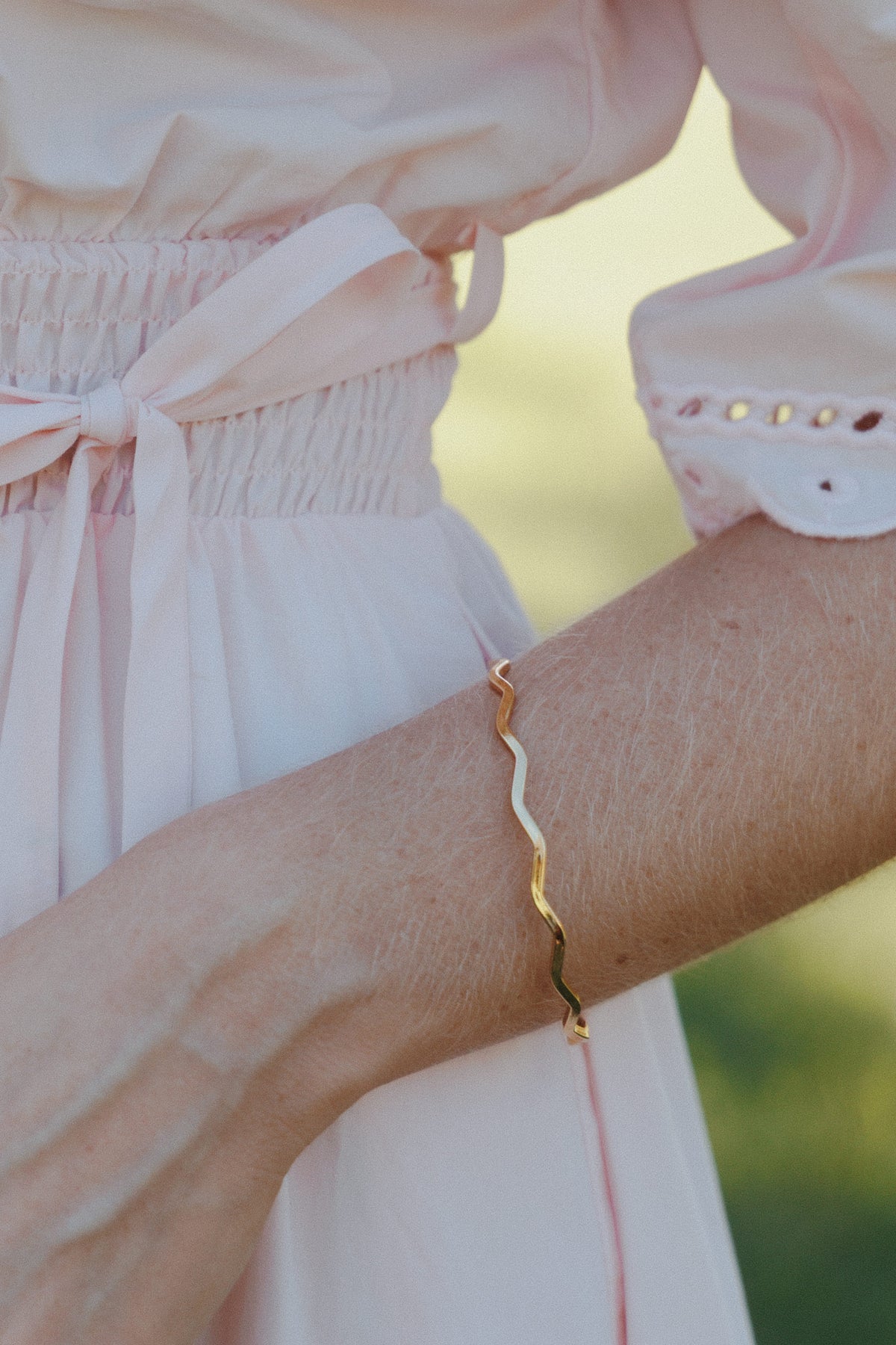 Layla Wave Bangle in Gold – view 1 of 4