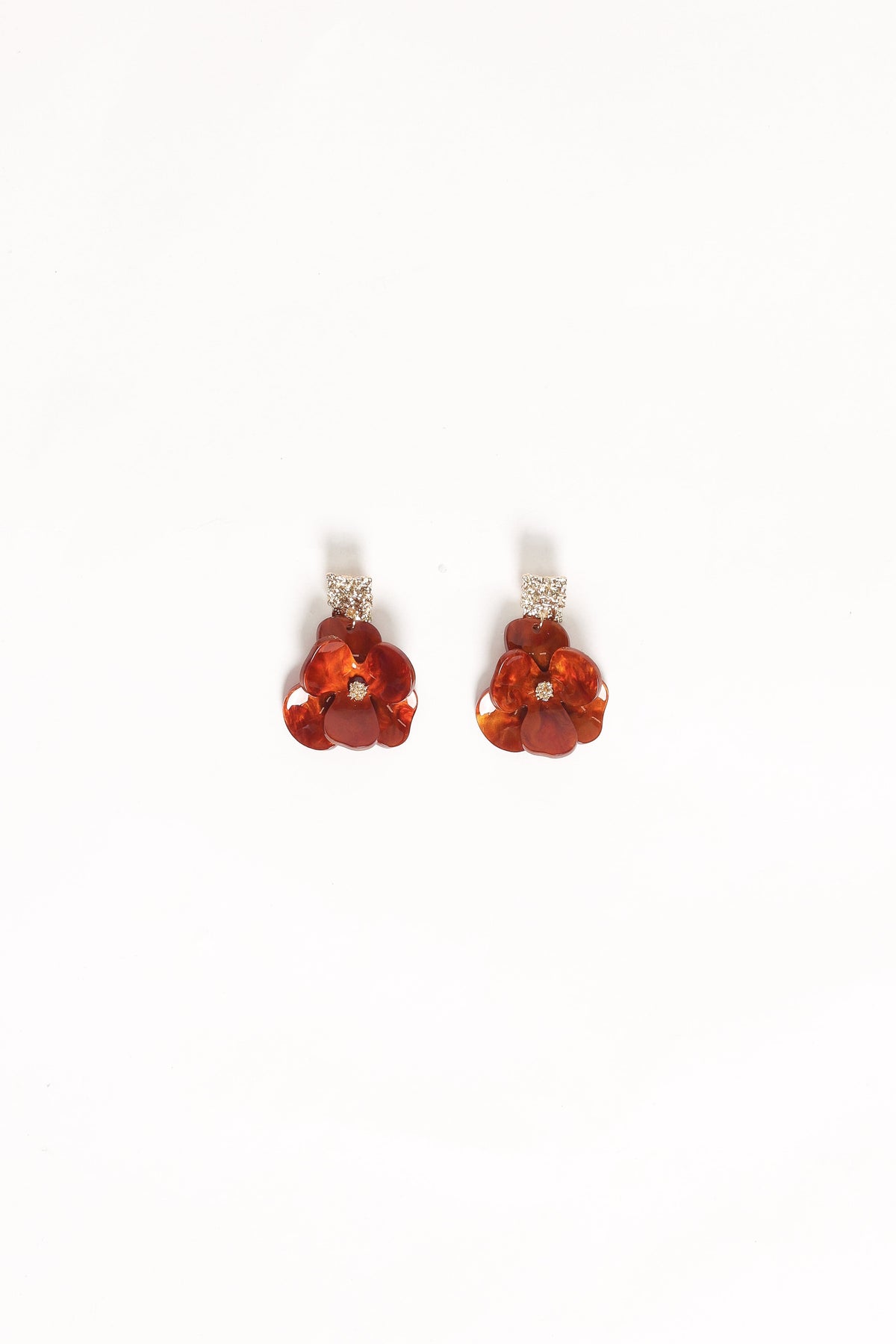 Lennon Flower Earrings in Gold/Brown – view 1 of 2