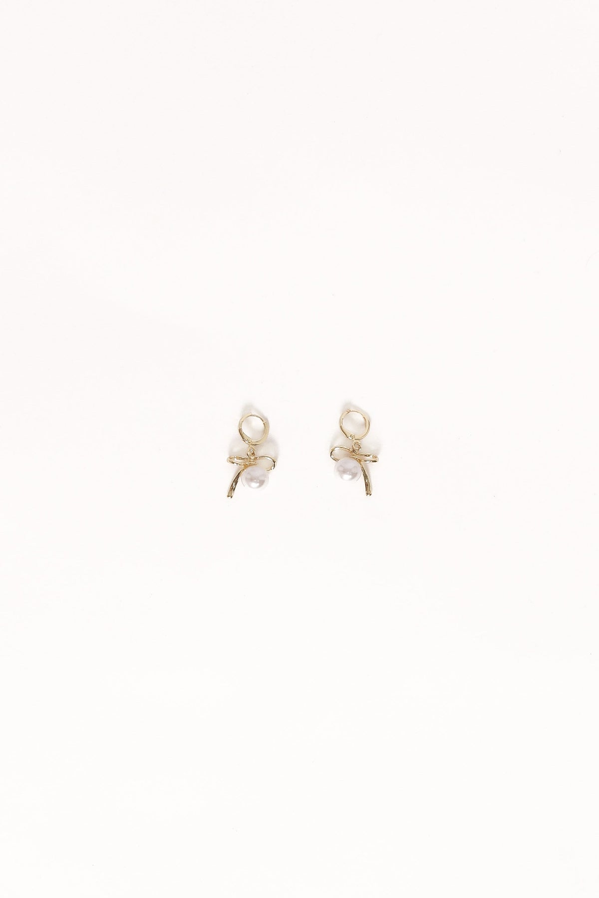 Louisa Bow Earrings in Gold/Pearl – view 2 of 2