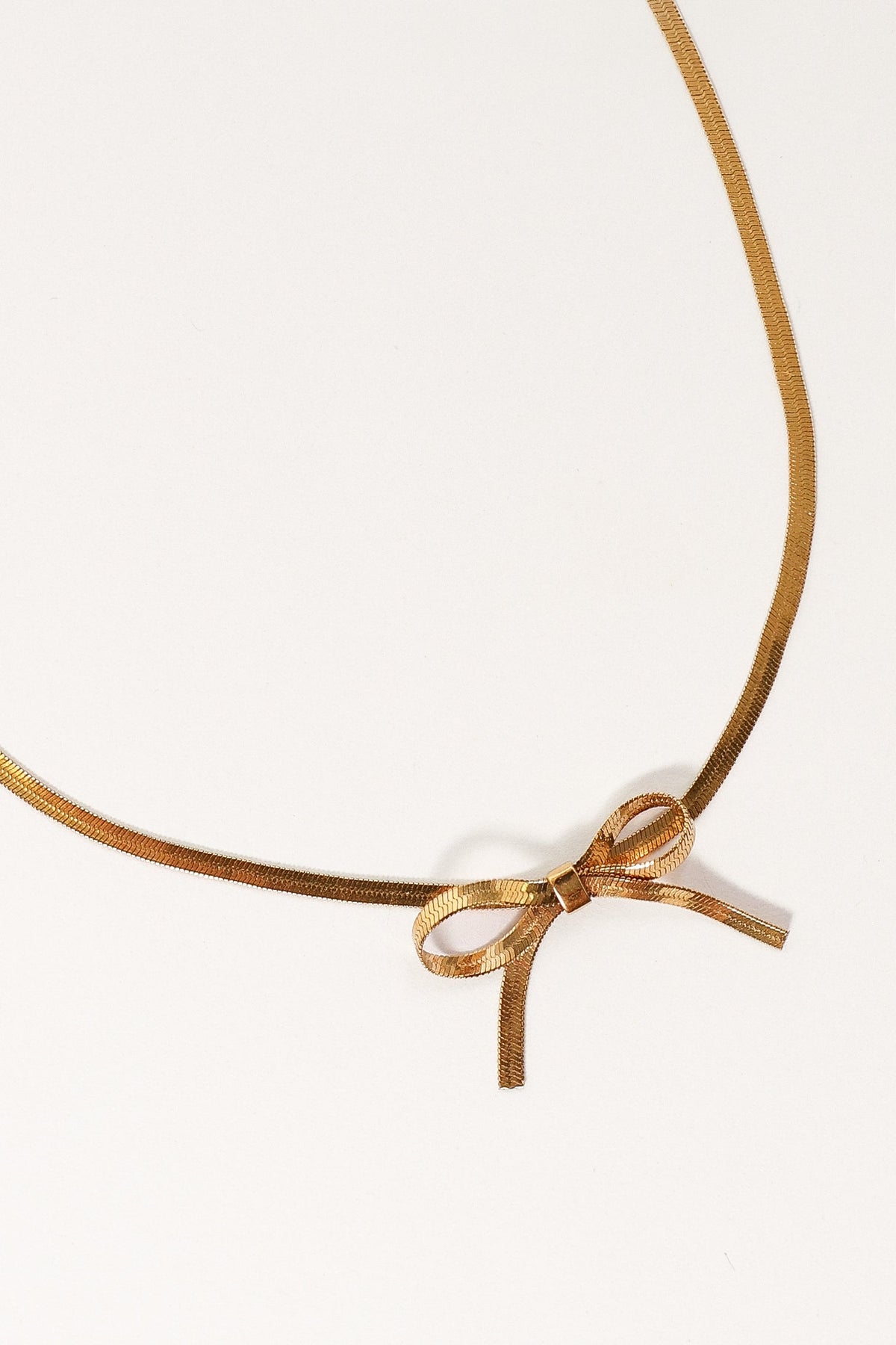 Lydia Bow Necklace in Gold – view 2 of 2