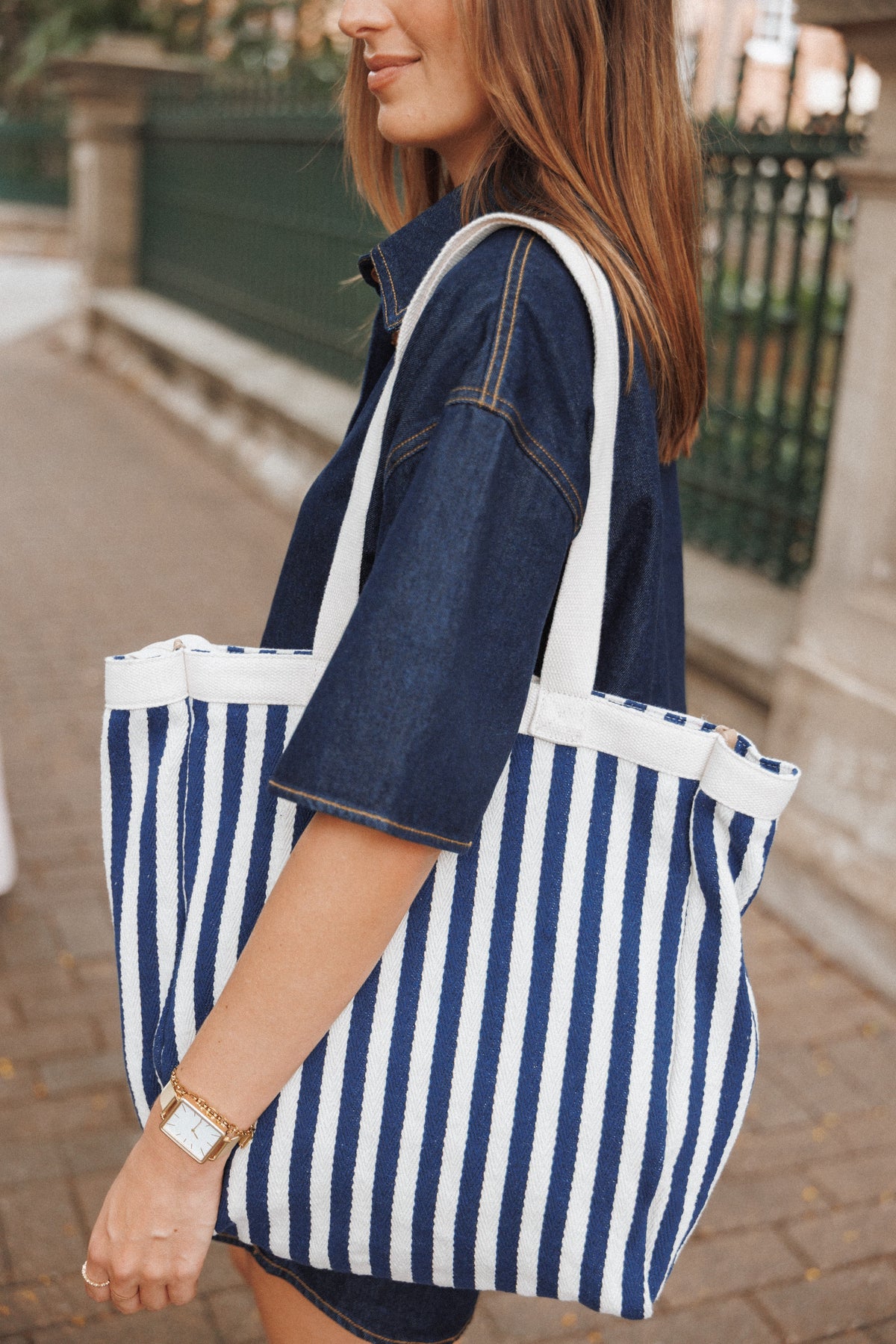 Marina Bag in Navy/Cream – view 1 of 3