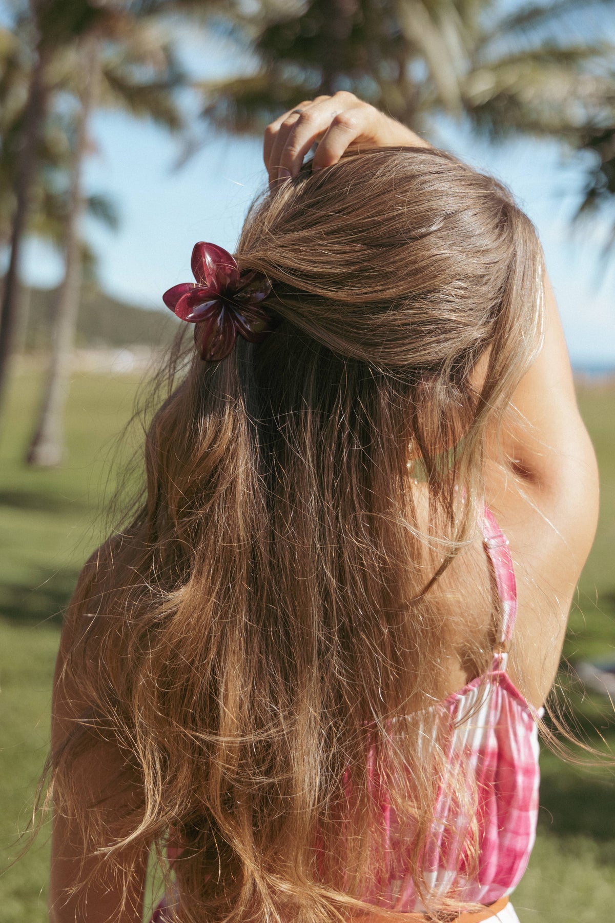 Marissa Flower Hair Clip in Wine – view 1 of 4