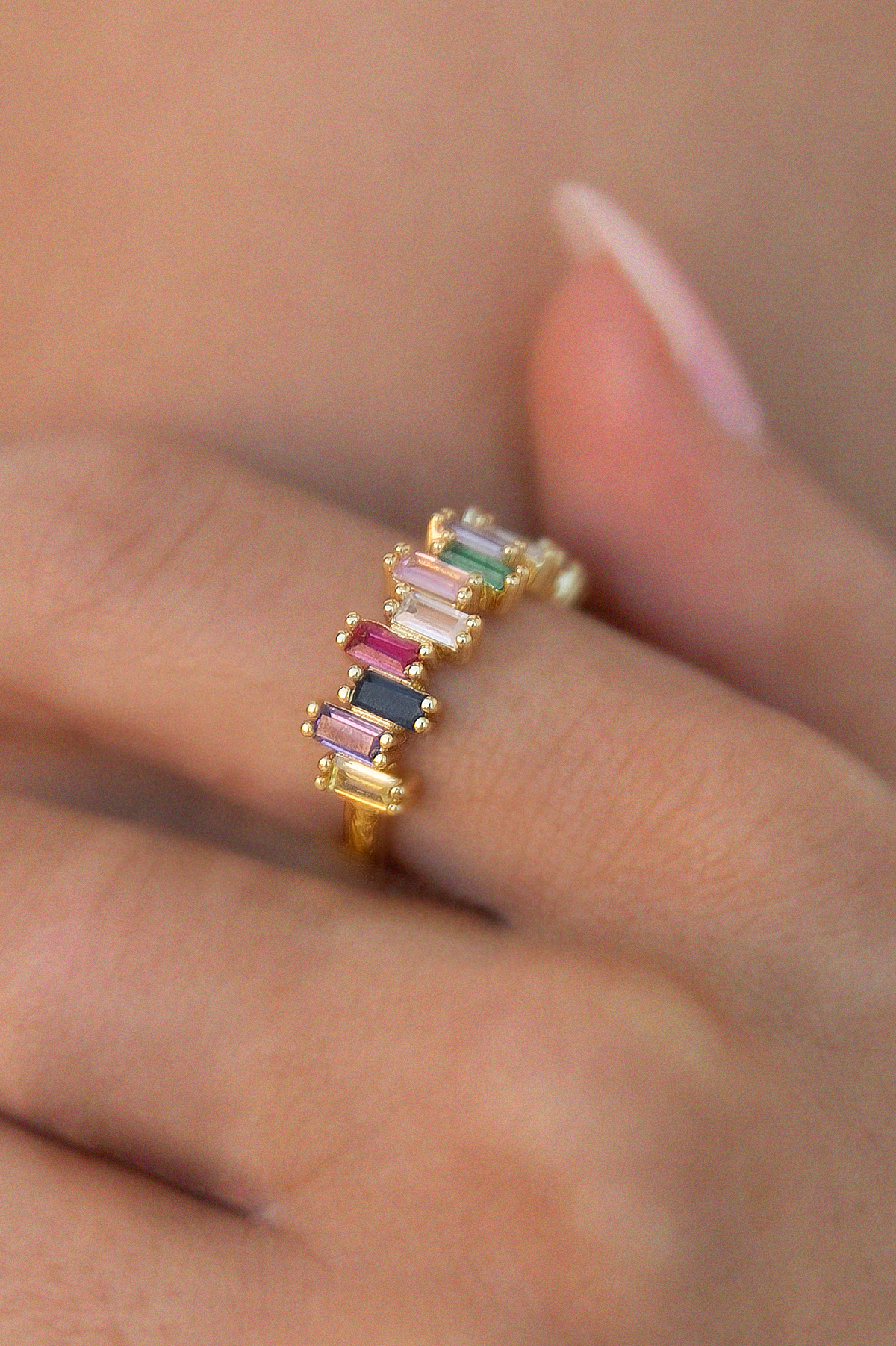 Marquee Baquette Ring in Multicoloured – view 1 of 2