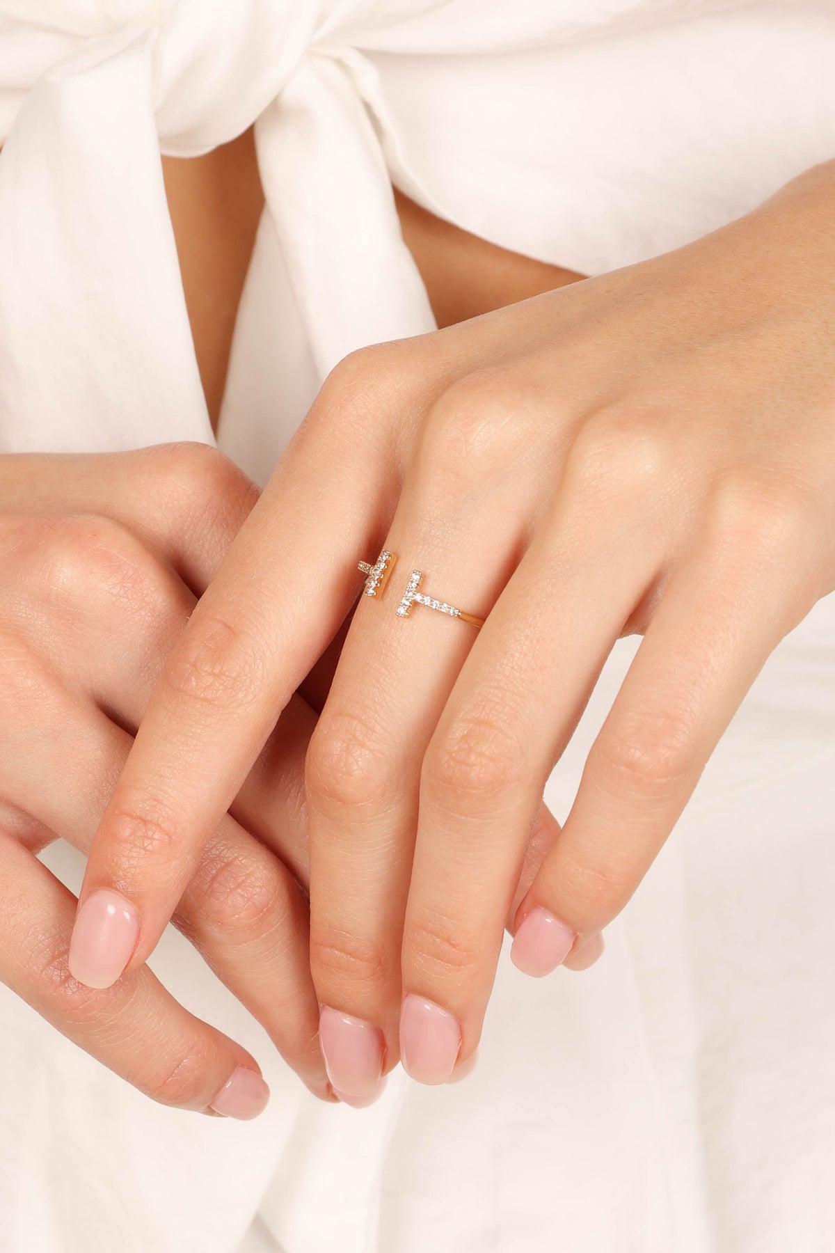 Mila Embellished Ring in Gold – view 1 of 4