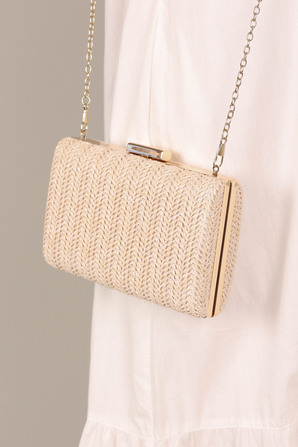 Peyton Straw Clutch in Cream – view 1 of 3