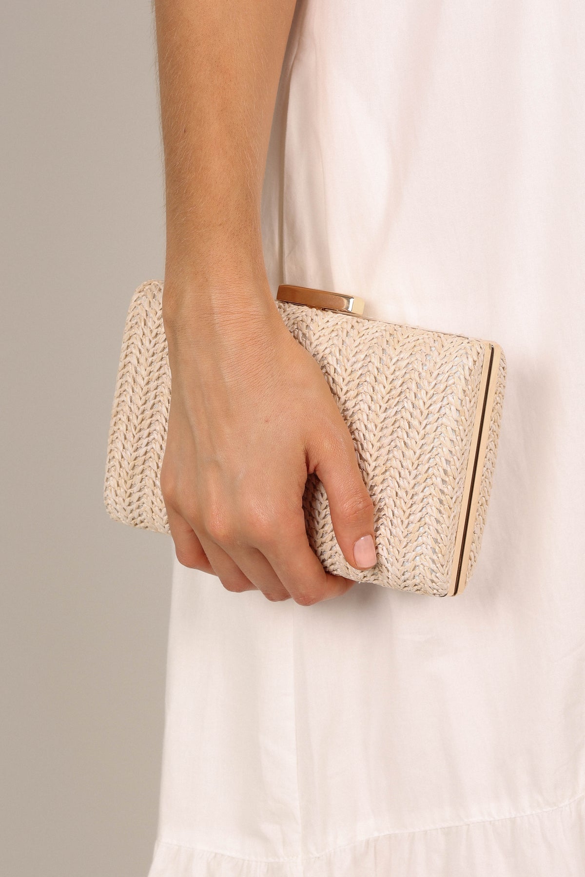 Peyton Straw Clutch in Cream – view 3 of 3