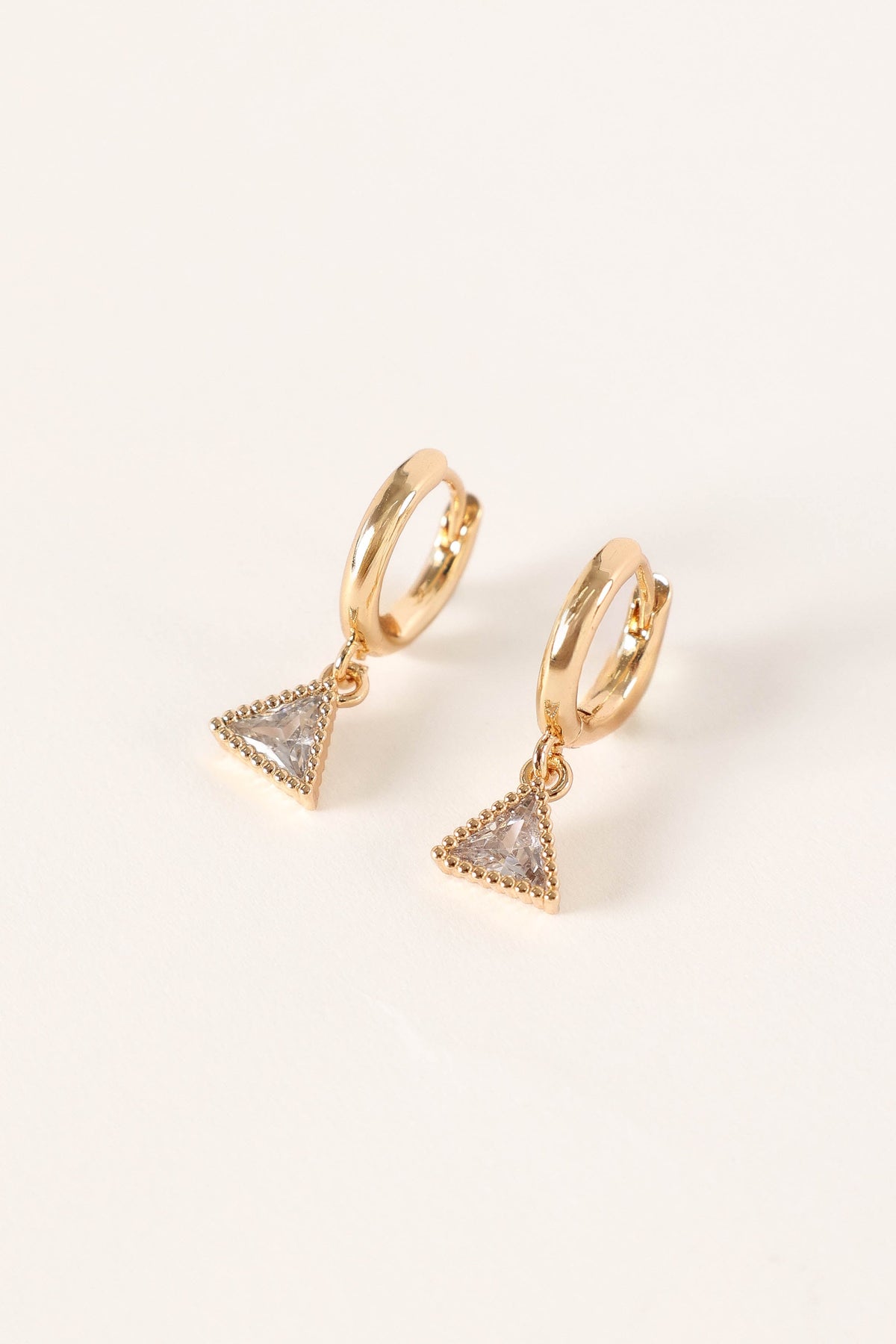 Regina Triangle Drop Earrings in Gold – view 1 of 3