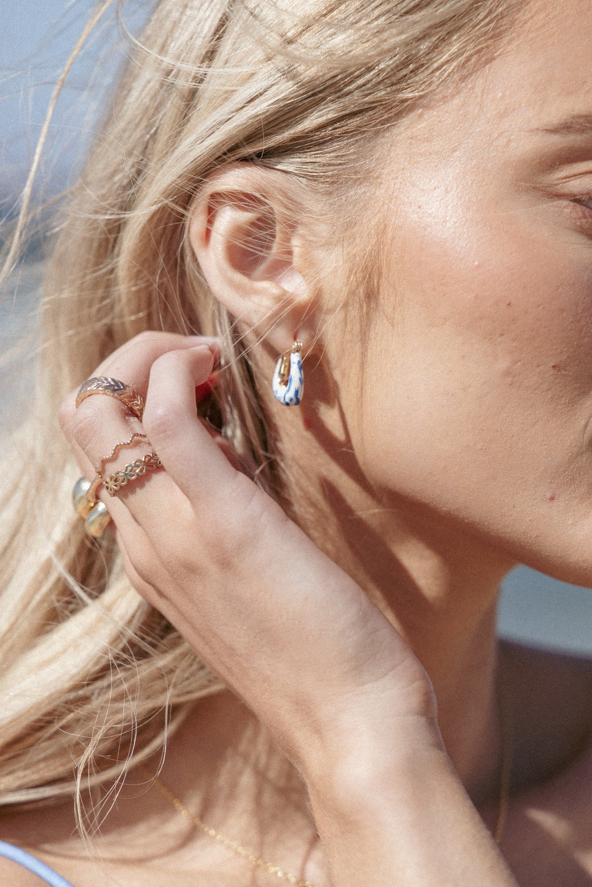Riven Earrings in Blue – view 4 of 4