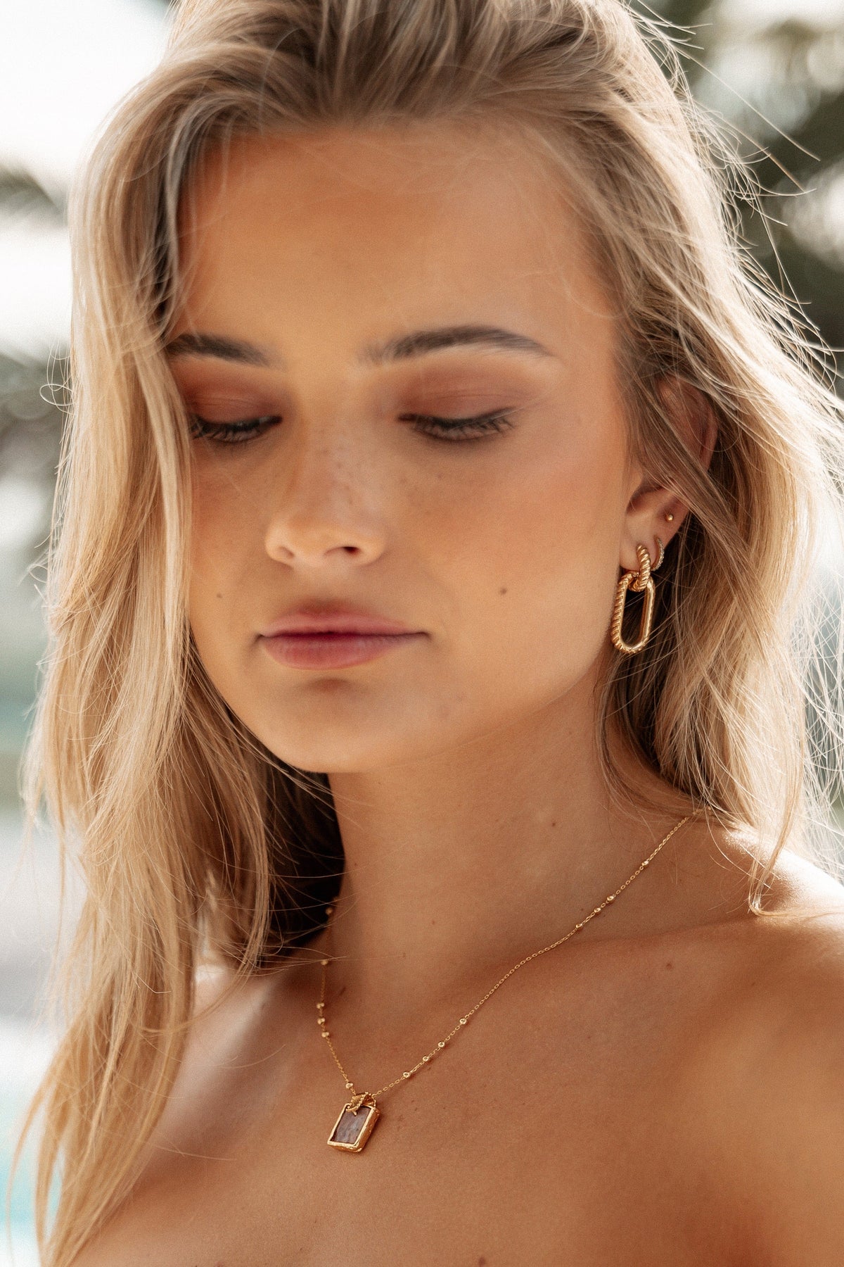 Rosie Necklace in Gold/Pink – view 2 of 4