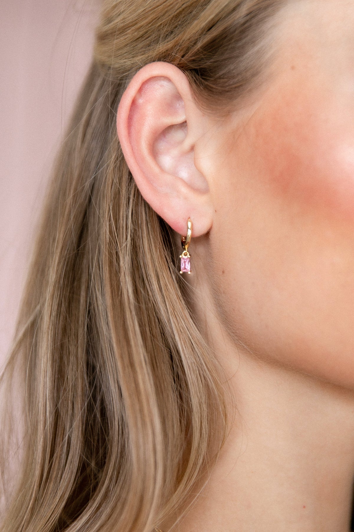 Sadie Drop Earrings in Gold/Pink – view 1 of 2