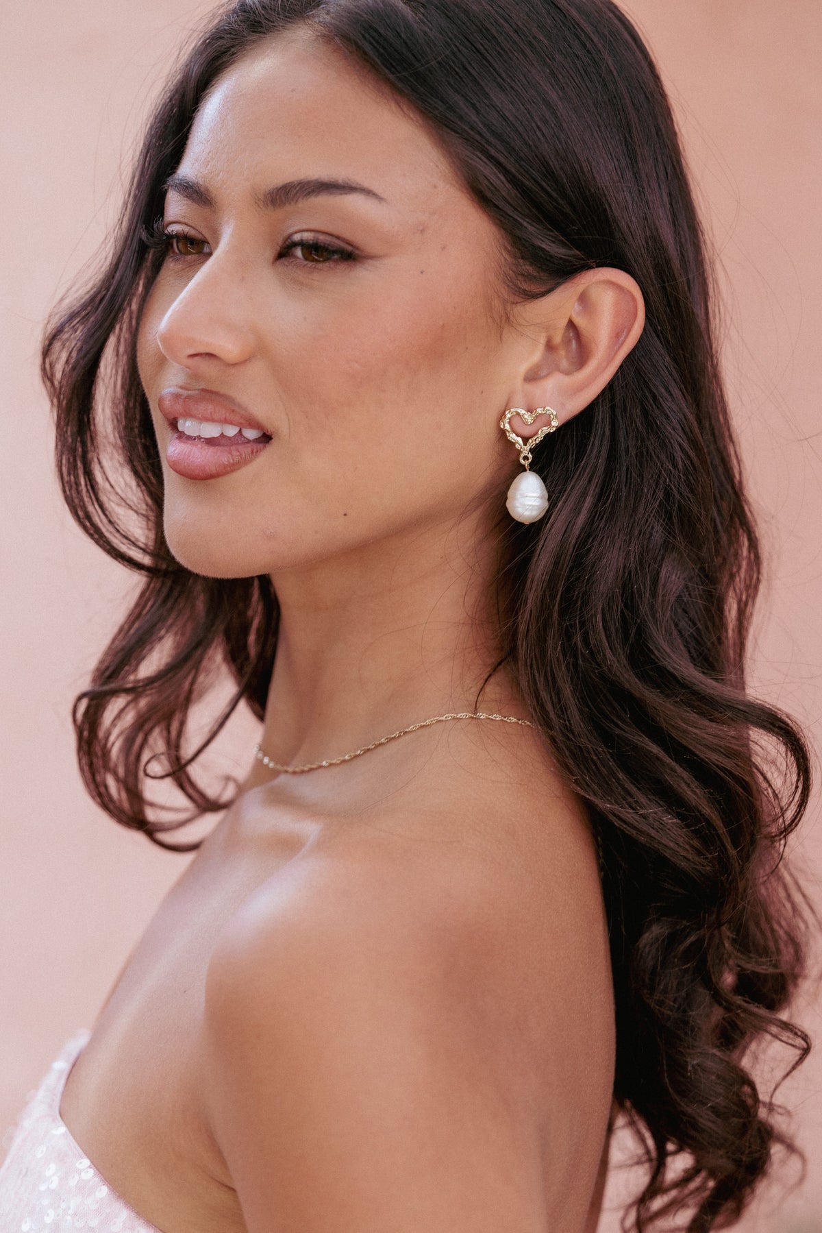 Solana Earrings in Gold Pearl – view 4 of 4