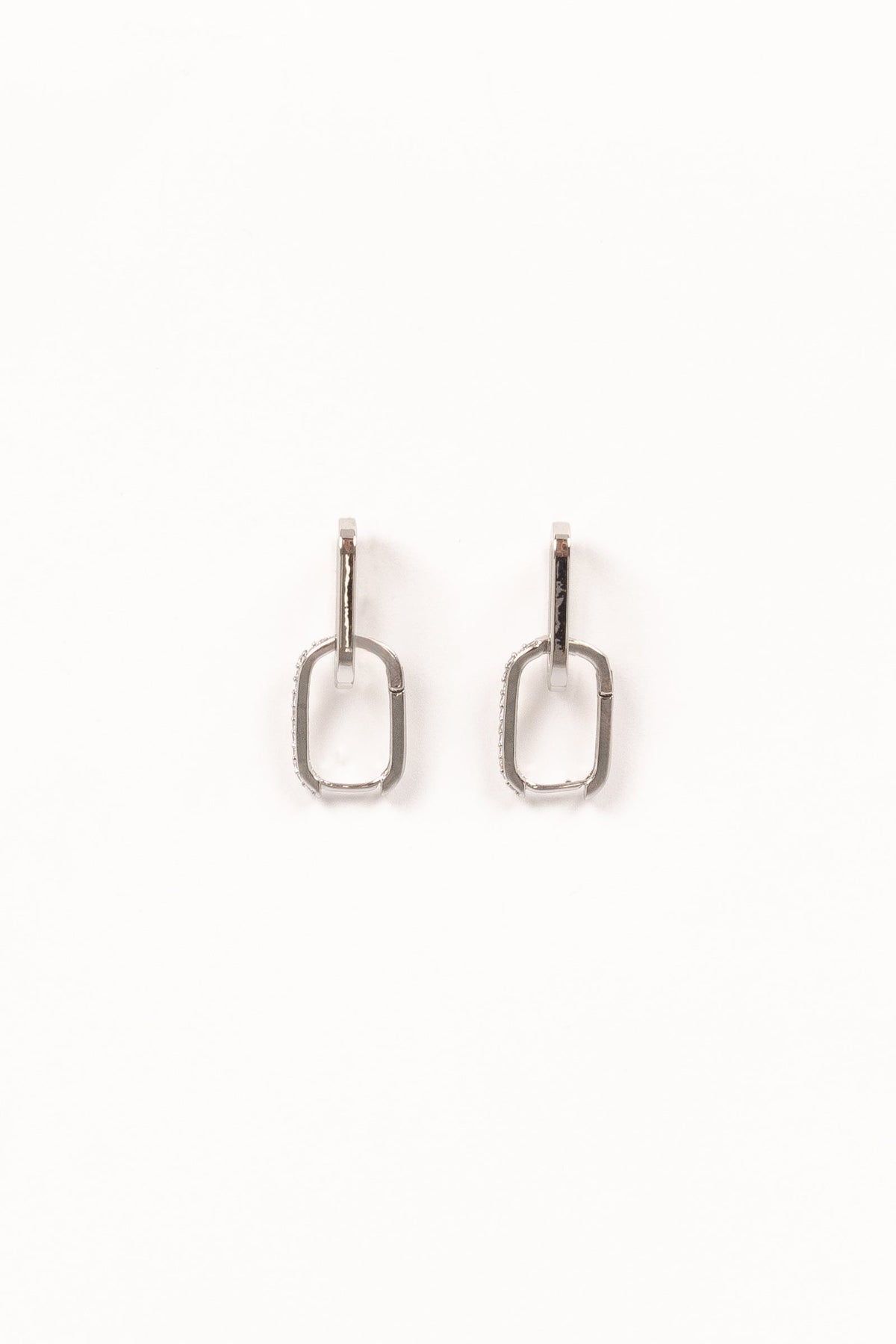 Teagan Double Hoop Earrings in Silver – view 2 of 2