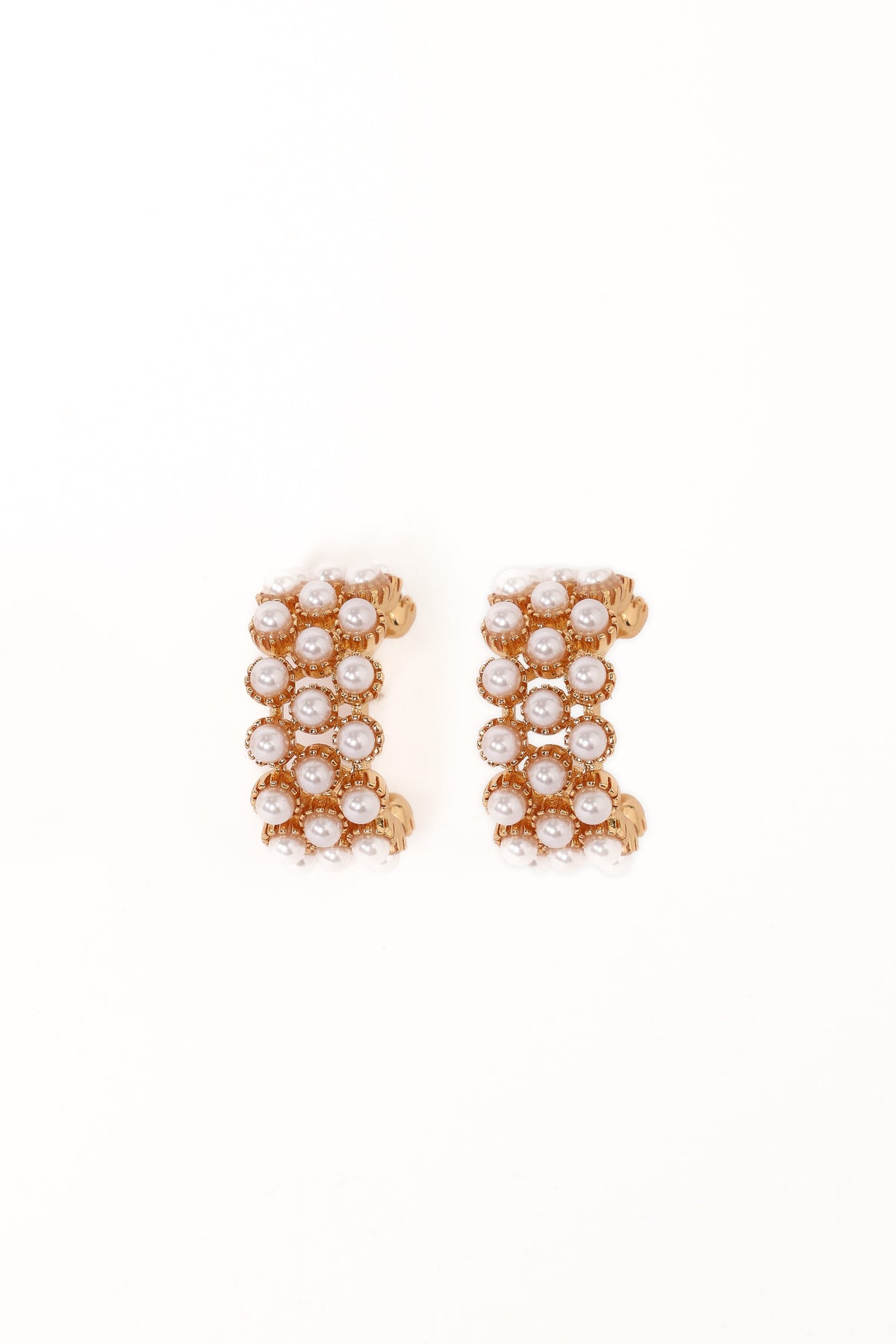Ziva Earrings in Gold Pearl – view 2 of 3