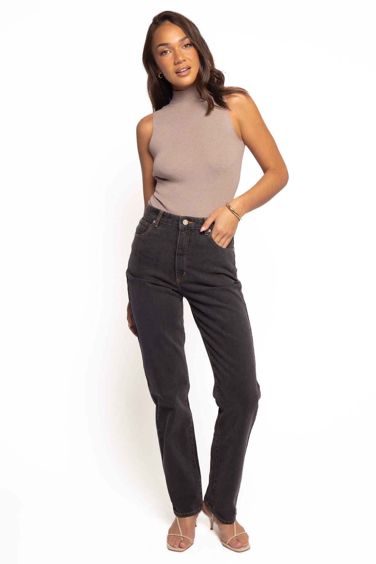 Abrand 94 High Straight Jeans in Cara Washed Black – view 1 of 8