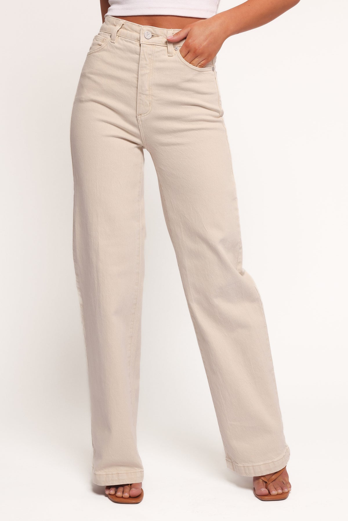 Abrand 94 High Wide Jeans in Bone – view 1 of 5