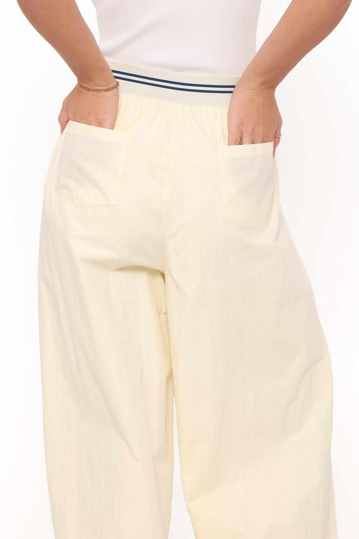 Adam Wide Leg Pant in Pale Yellow – view 7 of 9