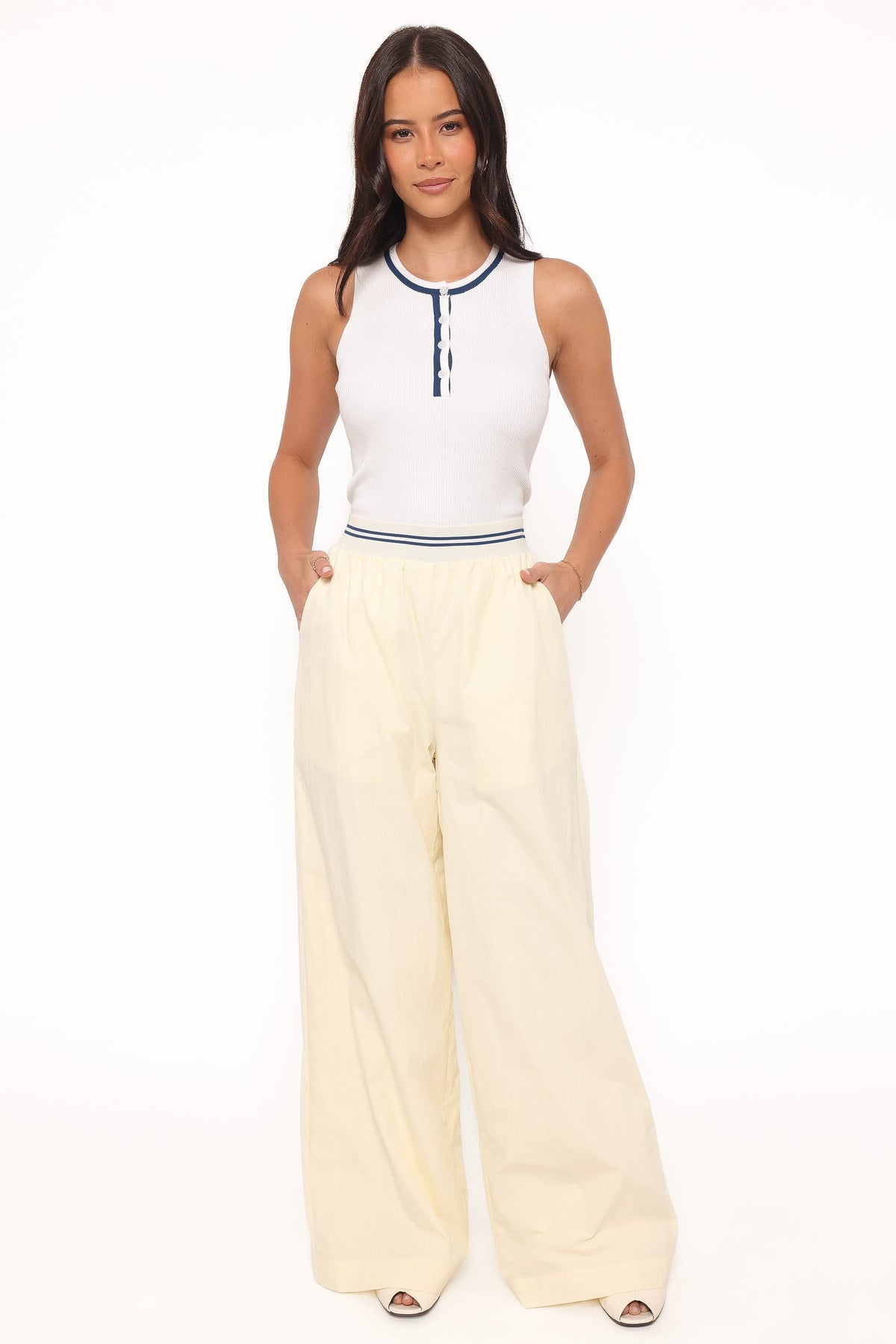 Adam Wide Leg Pant in Pale Yellow – view 6 of 9