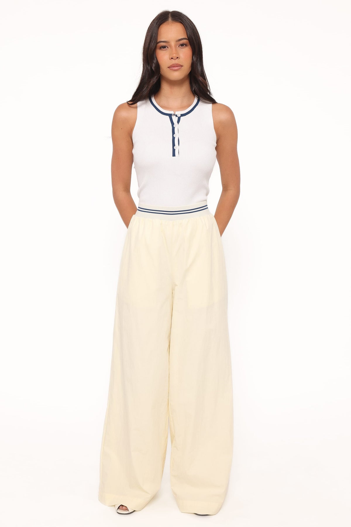 Adam Wide Leg Pant in Pale Yellow – view 2 of 9