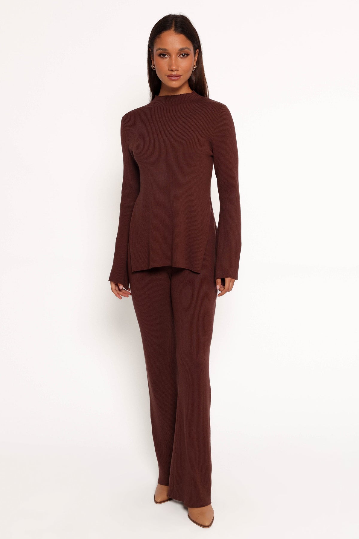Adrienne Knit Pant in Chocolate – view 1 of 6