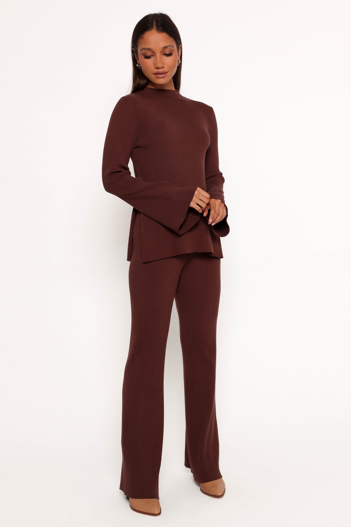 Adrienne Knit Pant in Chocolate – view 5 of 6
