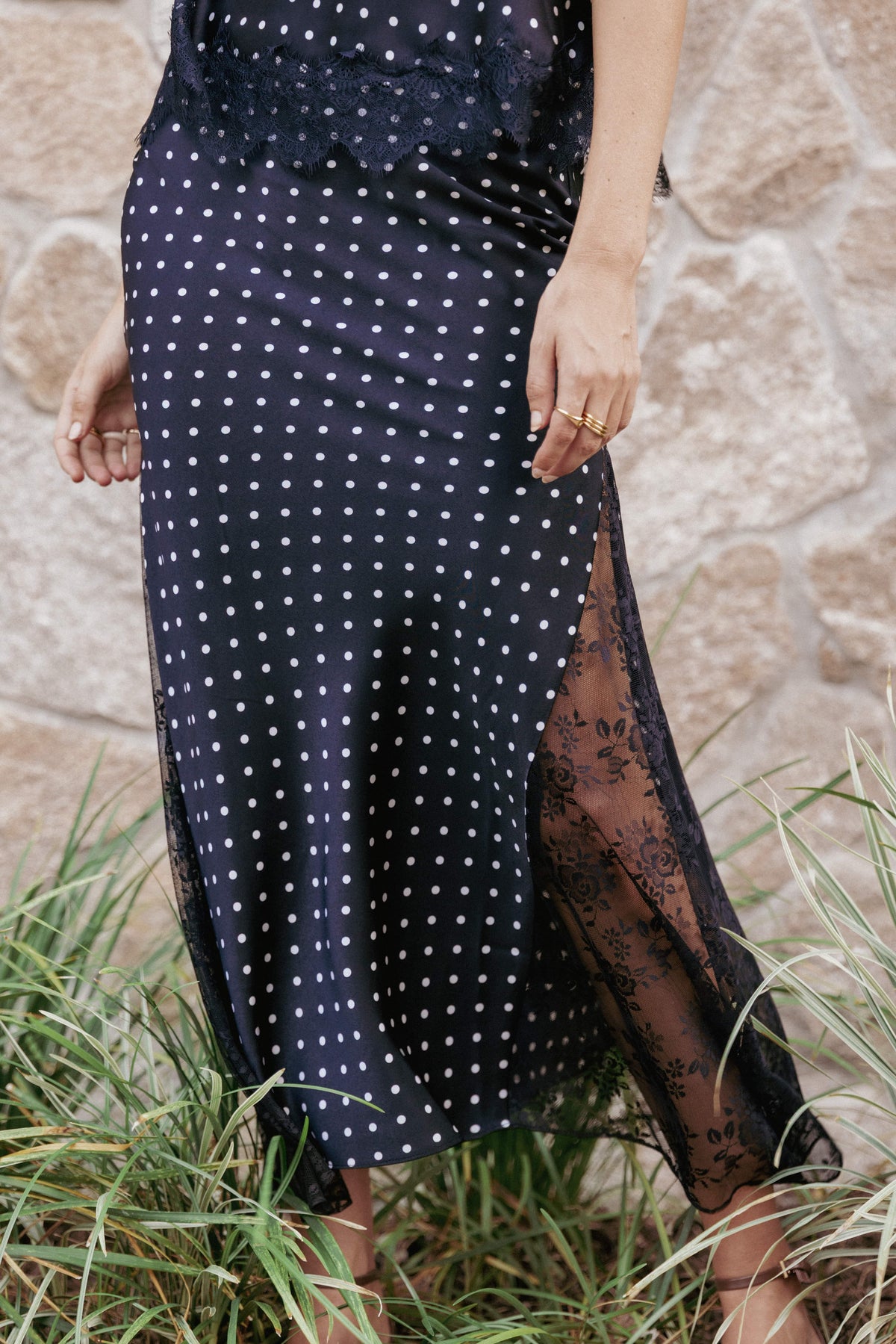 Ailbhe Lace Skirt in Black Polka Dot – view 2 of 8