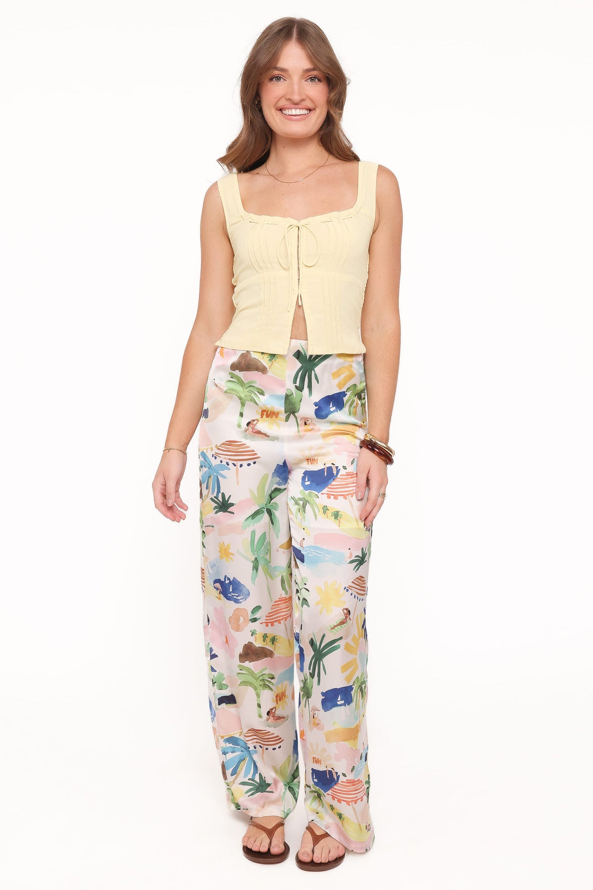 Alba Wide Leg Pant in Cream Resort Isle – view 1 of 6