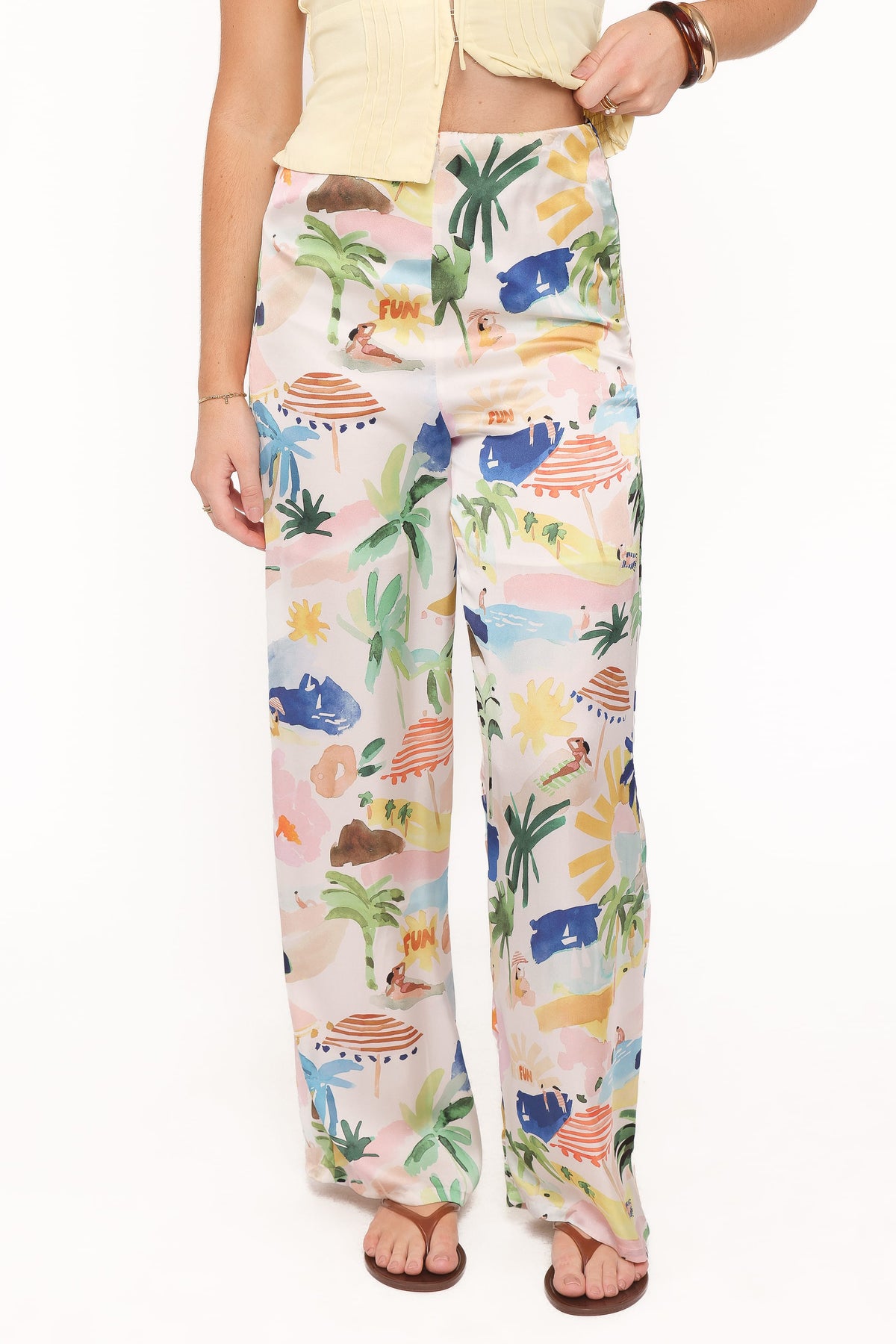 Alba Wide Leg Pant in Cream Resort Isle – view 2 of 6
