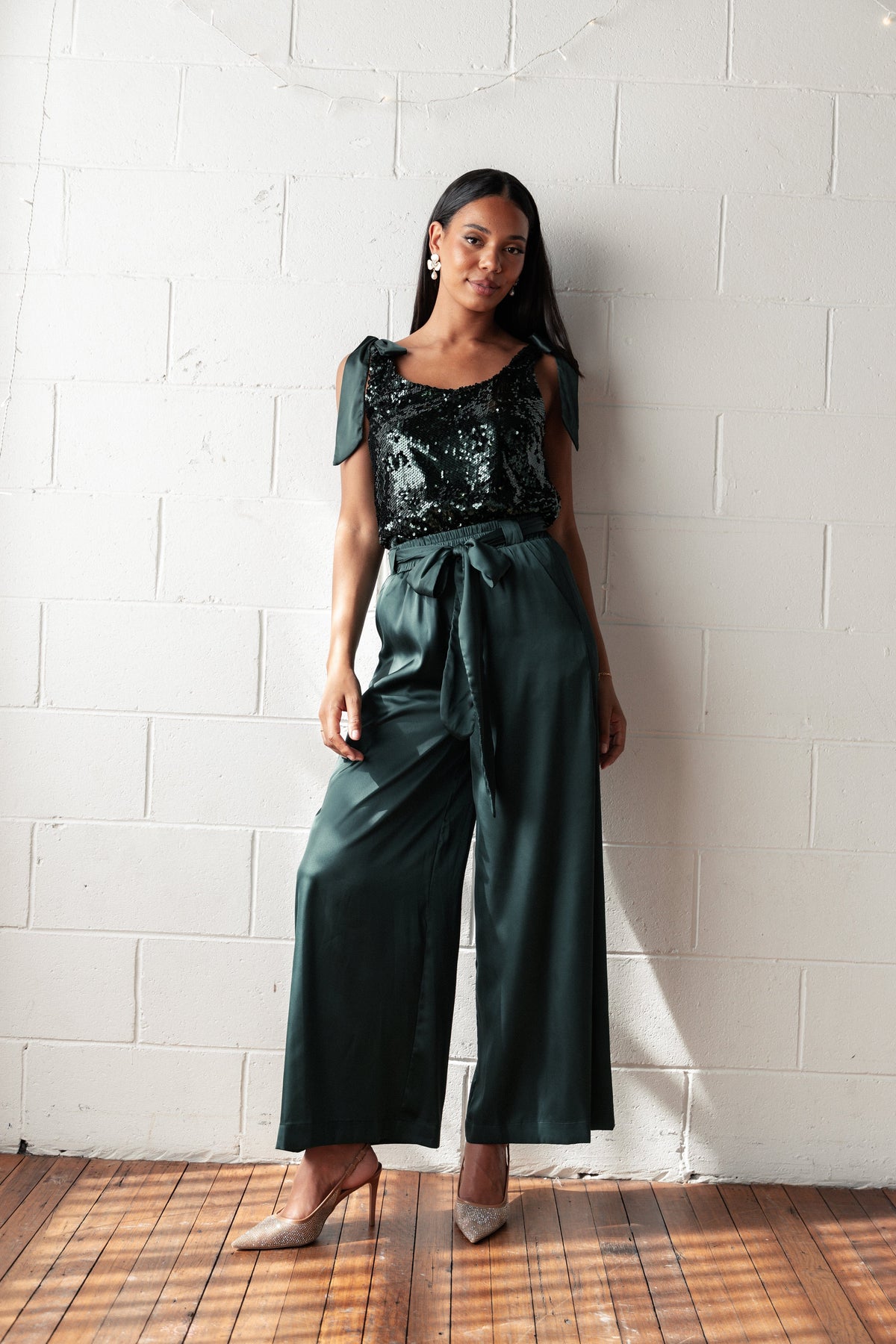 Alie Pant in Emerald – view 1 of 8