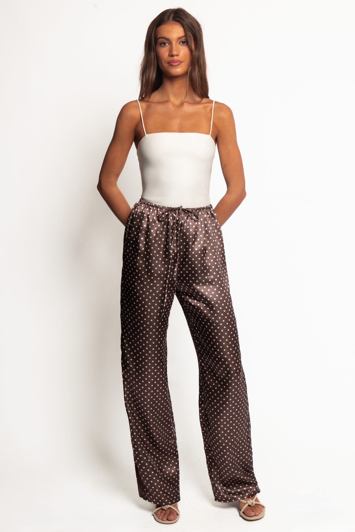 Alima Pants in Brown Polka Dot – view 1 of 5
